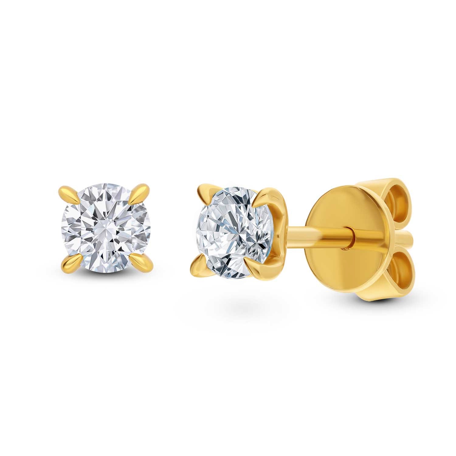 Kolczyki złote z diamentami 0,47ct, na sztyft, żółte złoto Kolczyki złote z diamentami 0,47ct, na sztyft, żółte złoto