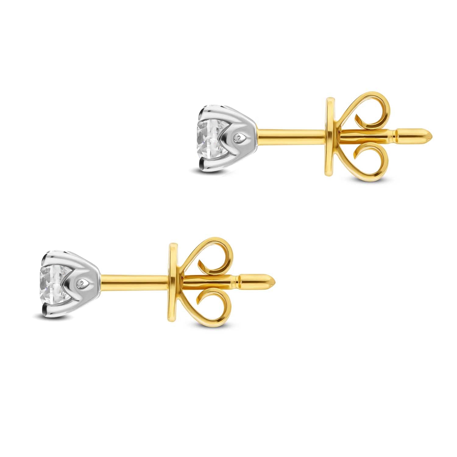 Kolczyki złote z diamentami 0,38ct, dwukolorowe złoto Kolczyki złote z diamentami 0,38ct, dwukolorowe złoto