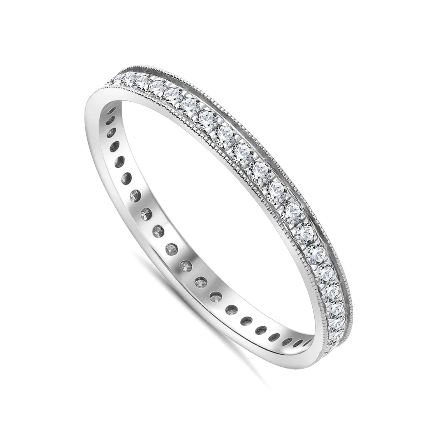 Pierścionek obrączka, żółte złoto, diamenty, 2,3 mm
