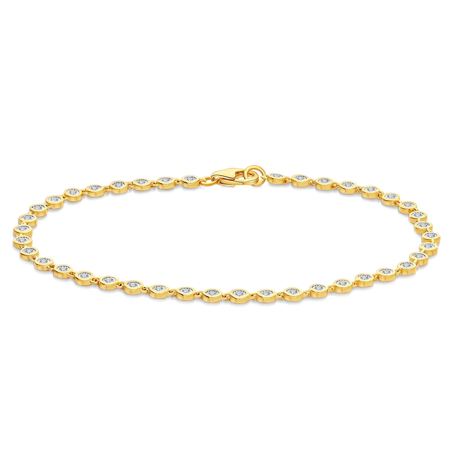 Złota bransoletka z diamentami 0,31ct, żółte złoto
