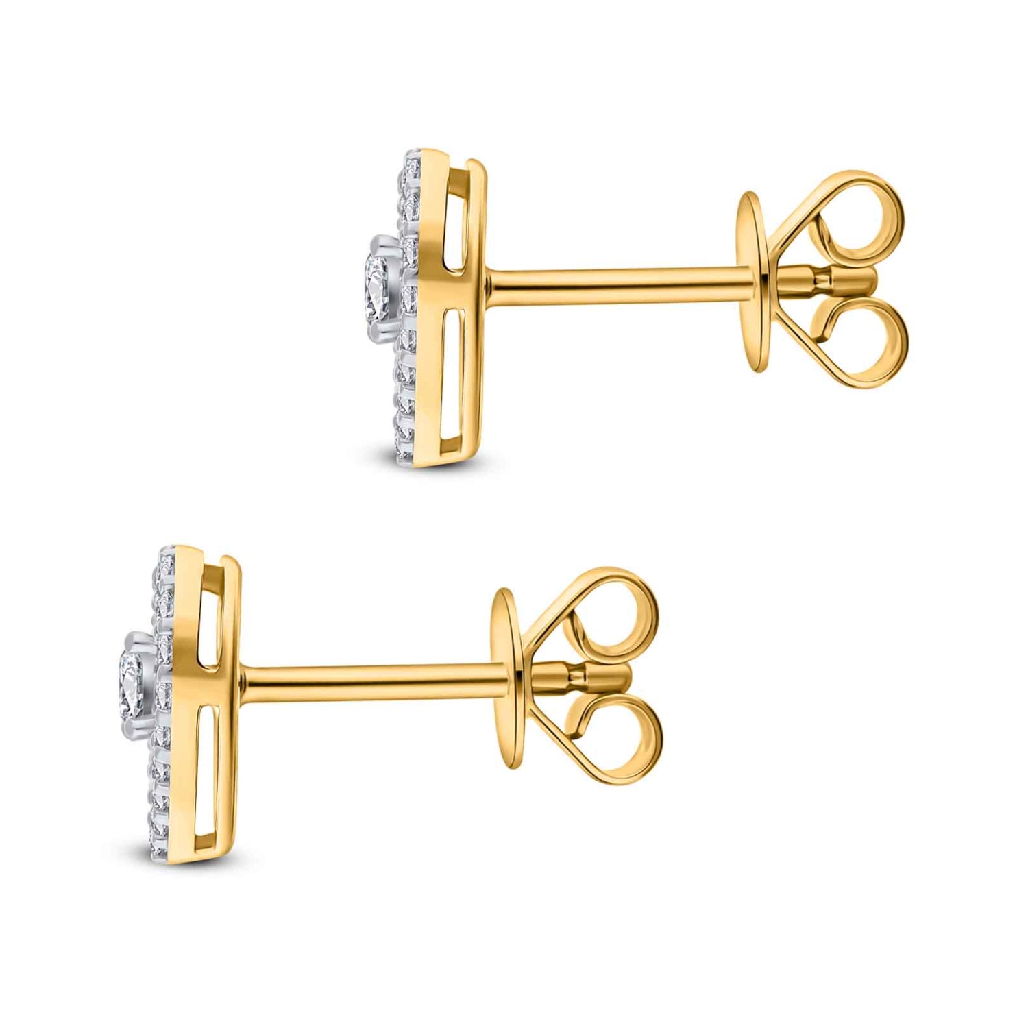 Kolczyki złote serca z diamentami 0,38ct, złoto żółte Kolczyki złote serca z diamentami 0,38ct, złoto żółte