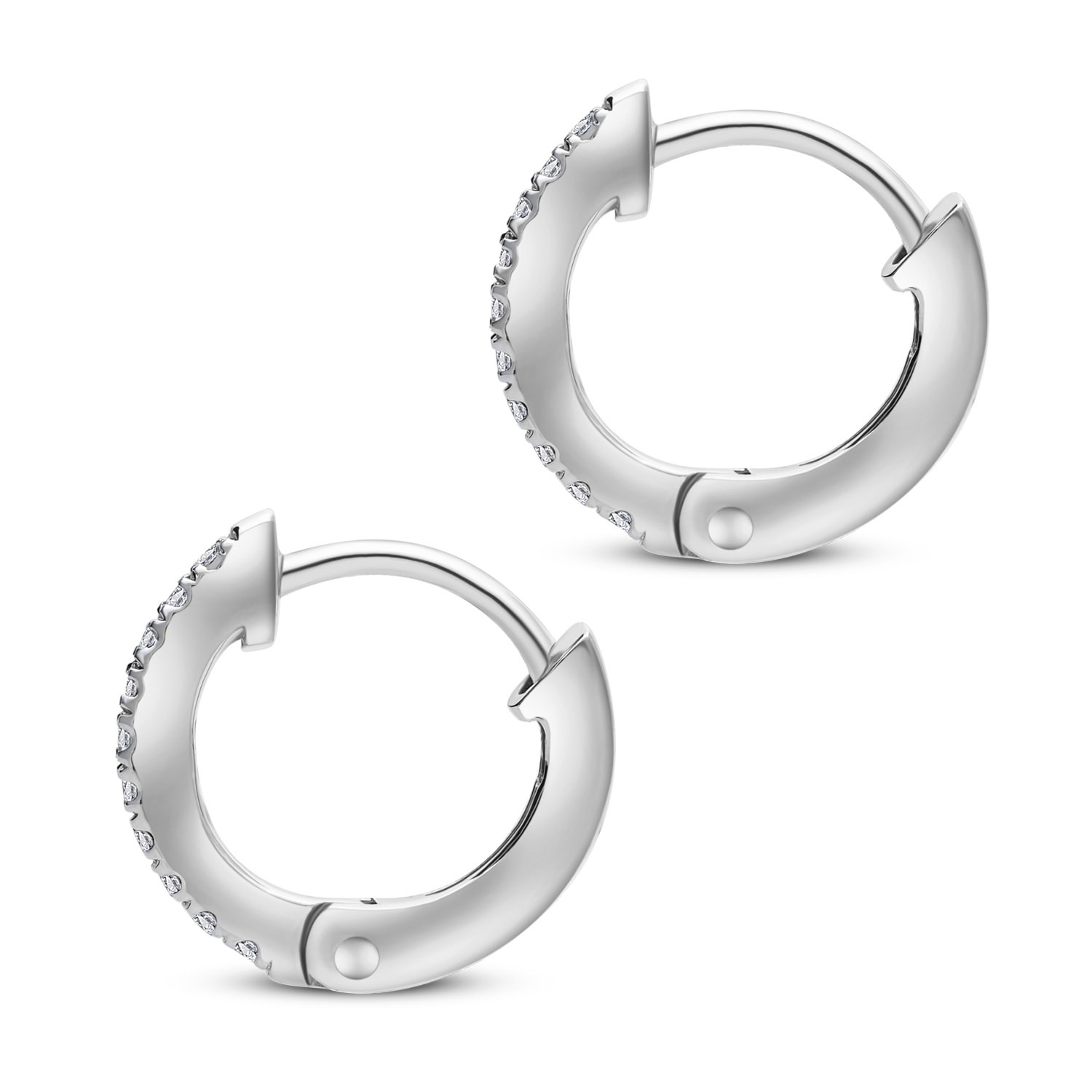 Kolczyki złote koła z diamentami 0,07ct, złoto białe Kolczyki złote koła z diamentami 0,07ct, złoto białe