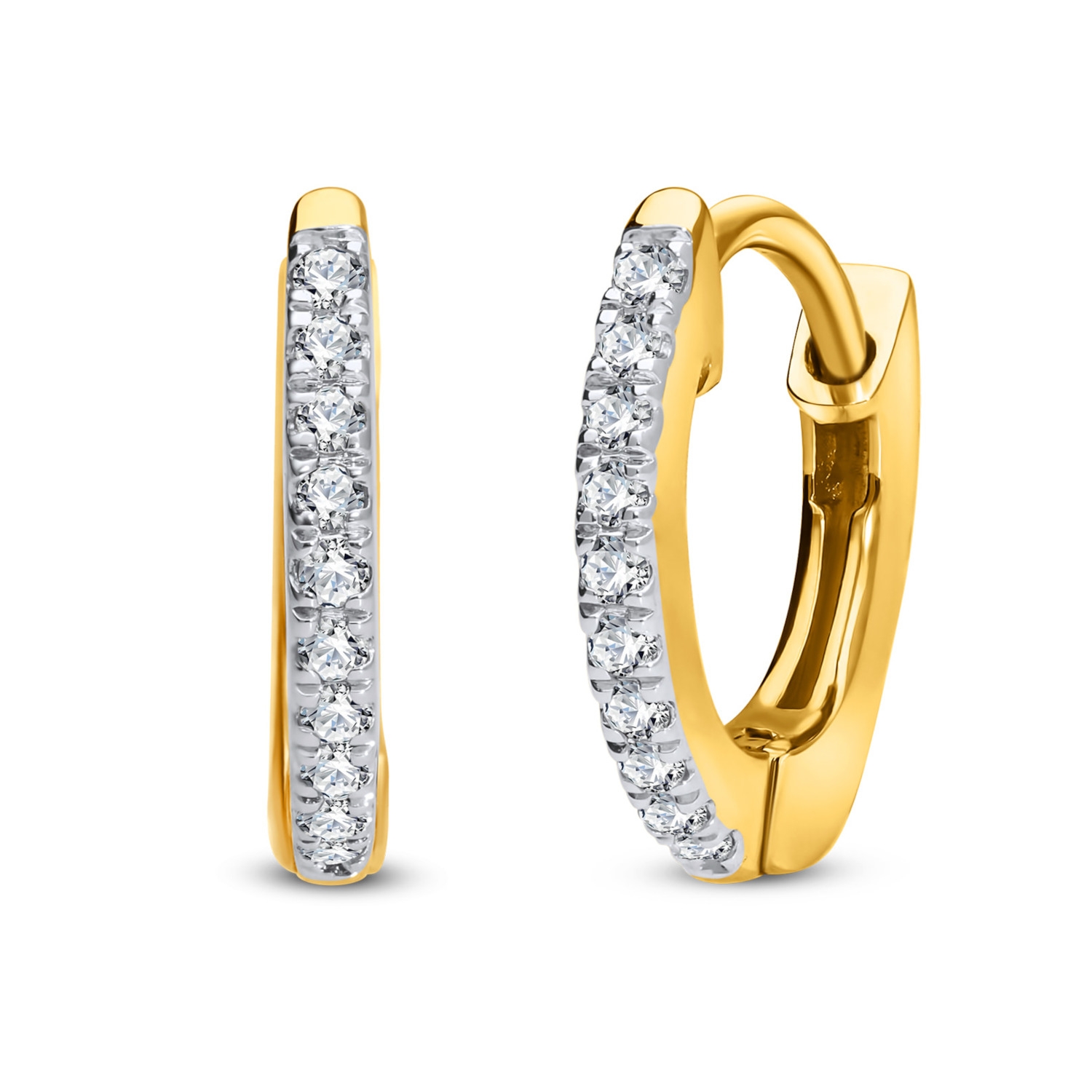 Kolczyki koła z diamentami 0,07ct, żółte złoto JAE11131-Y-A