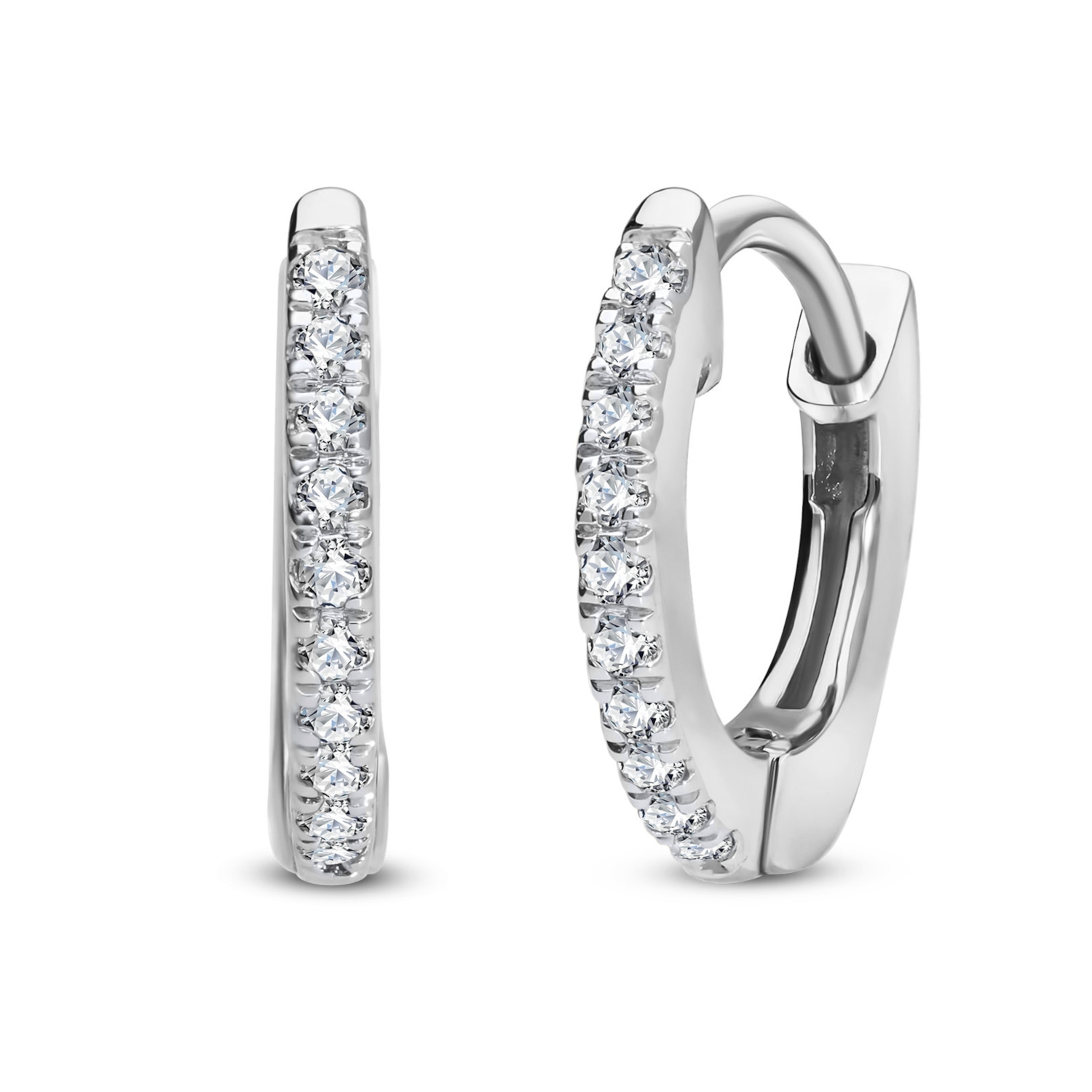 Kolczyki koła z diamentami 0,07ct, białe złoto JAE11131-W-A