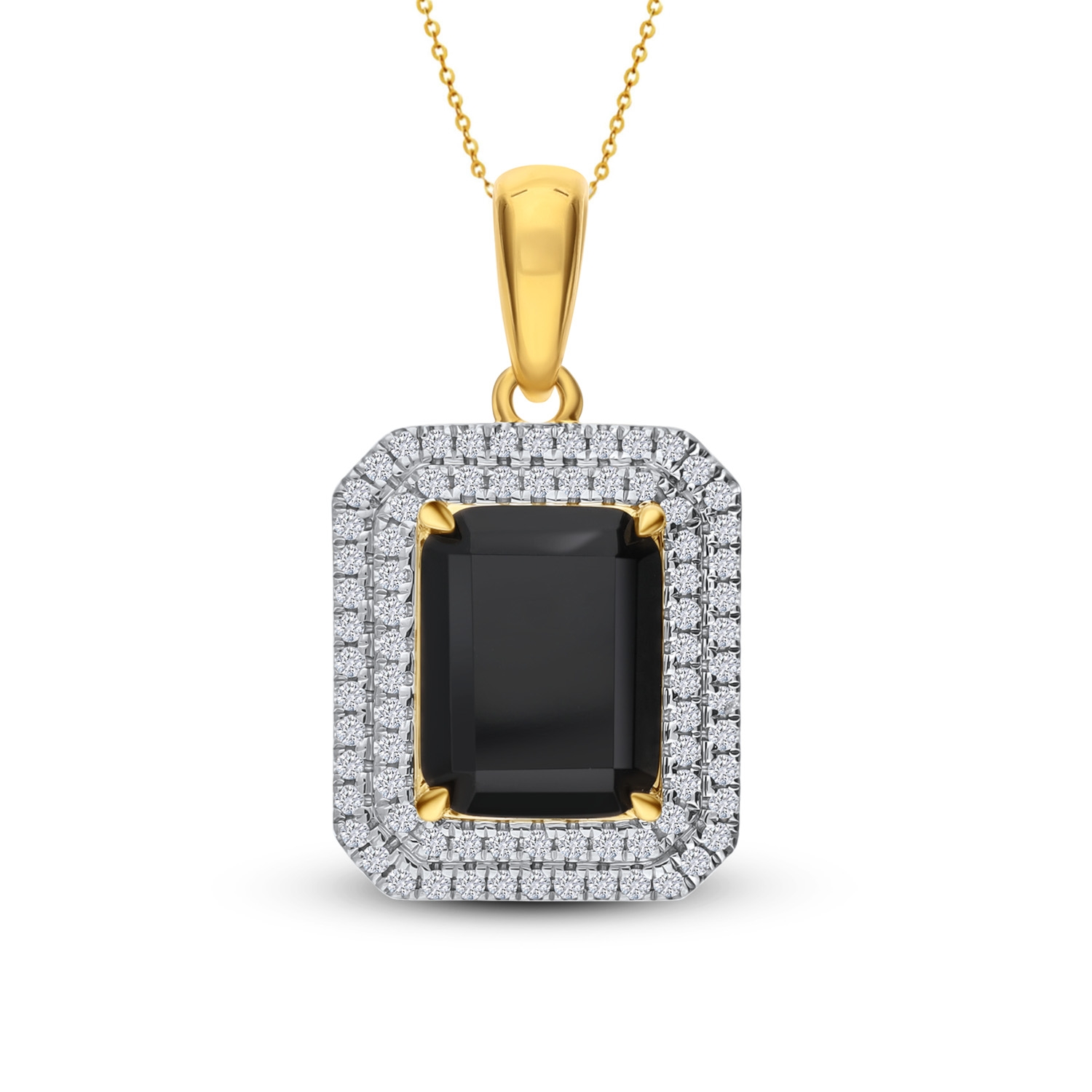 Zawieszka z diamentami i czarnym agatem Zawieszka z diamentami i czarnym agatem