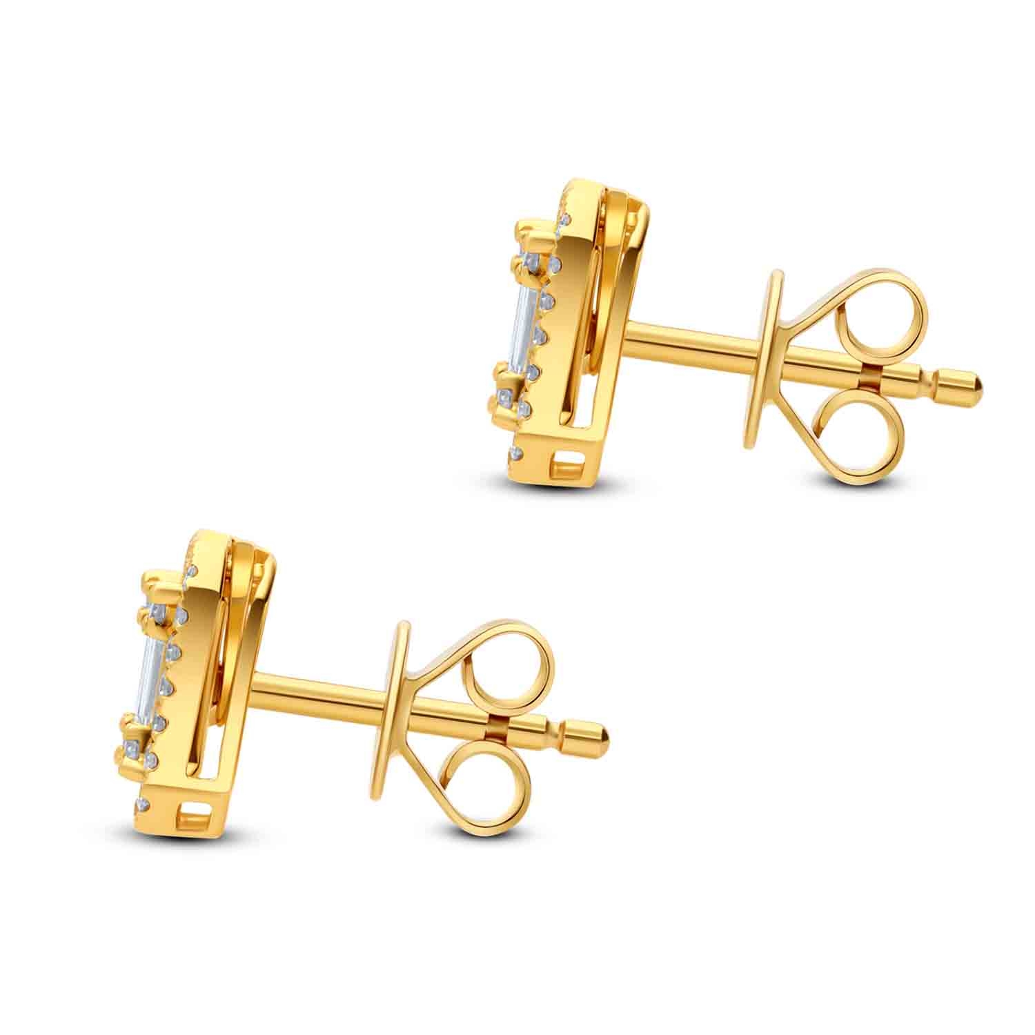 Kolczyki z diamentami, żółte złoto próby 585 Kolczyki z diamentami, żółte złoto próby 585