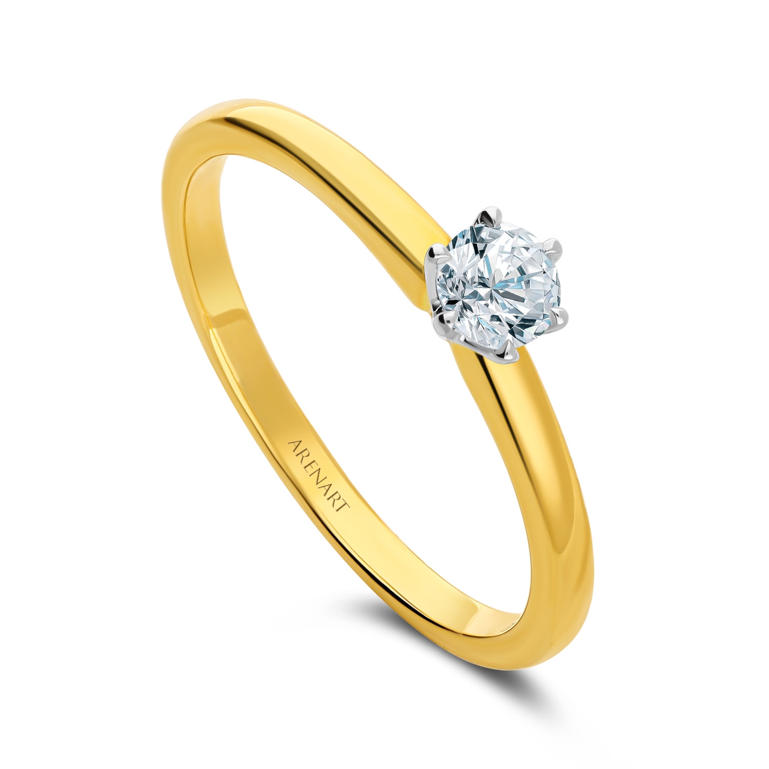 Pierścionek z diamentem  0,25ct, dwukolorowe złoto R06853-YW-025