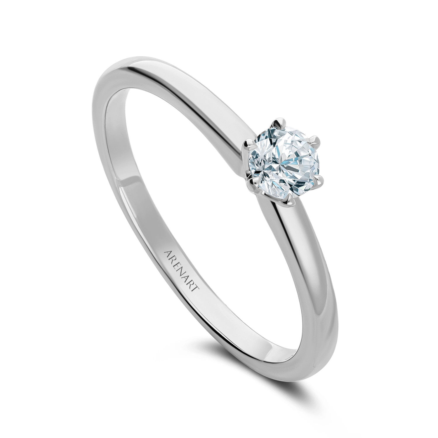 Pierścionek z diamentem, białe złoto R06853-W-025