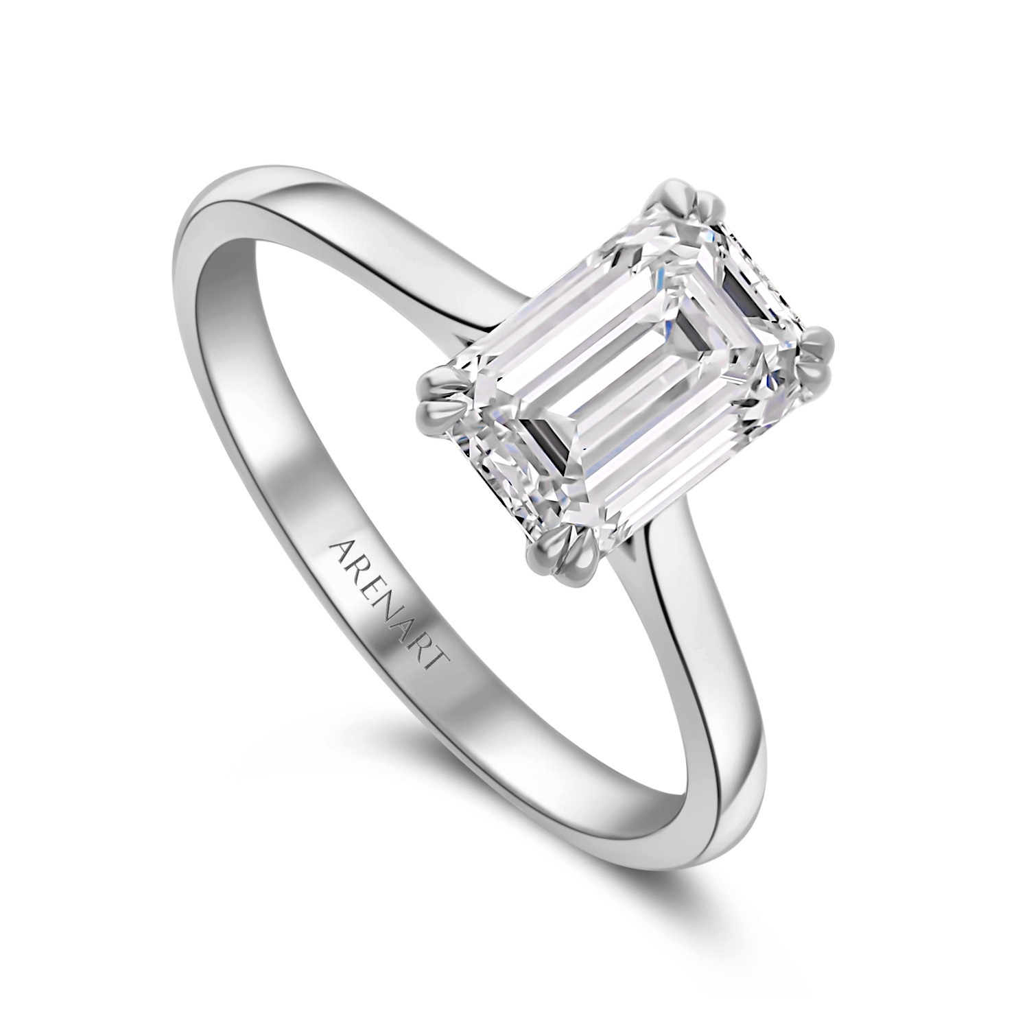 Pierścionek z diamentem laboratoryjnym 2,04ct, białe złoto