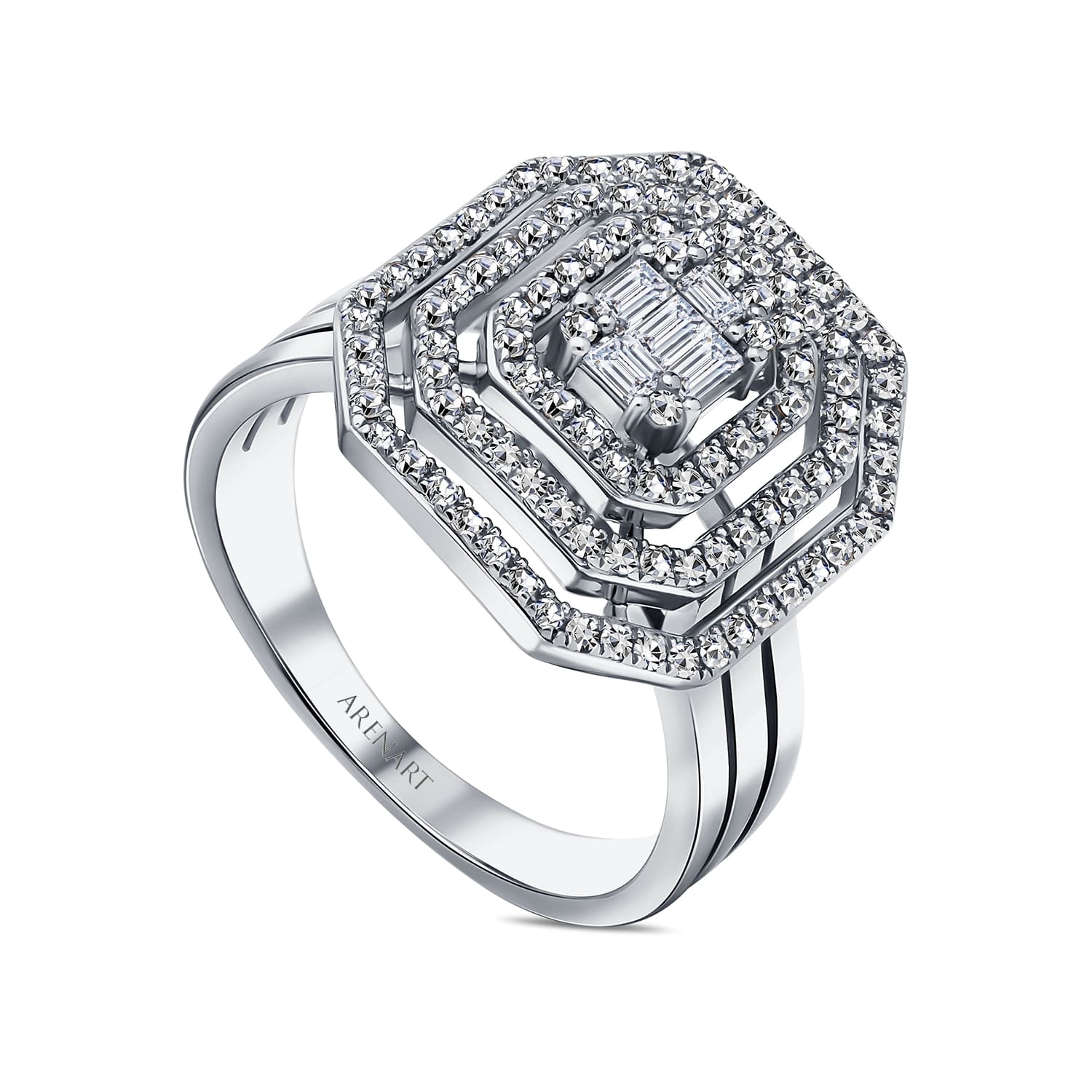 Pierścionek z diamentami 0,57ct, złoto białe R81598-W