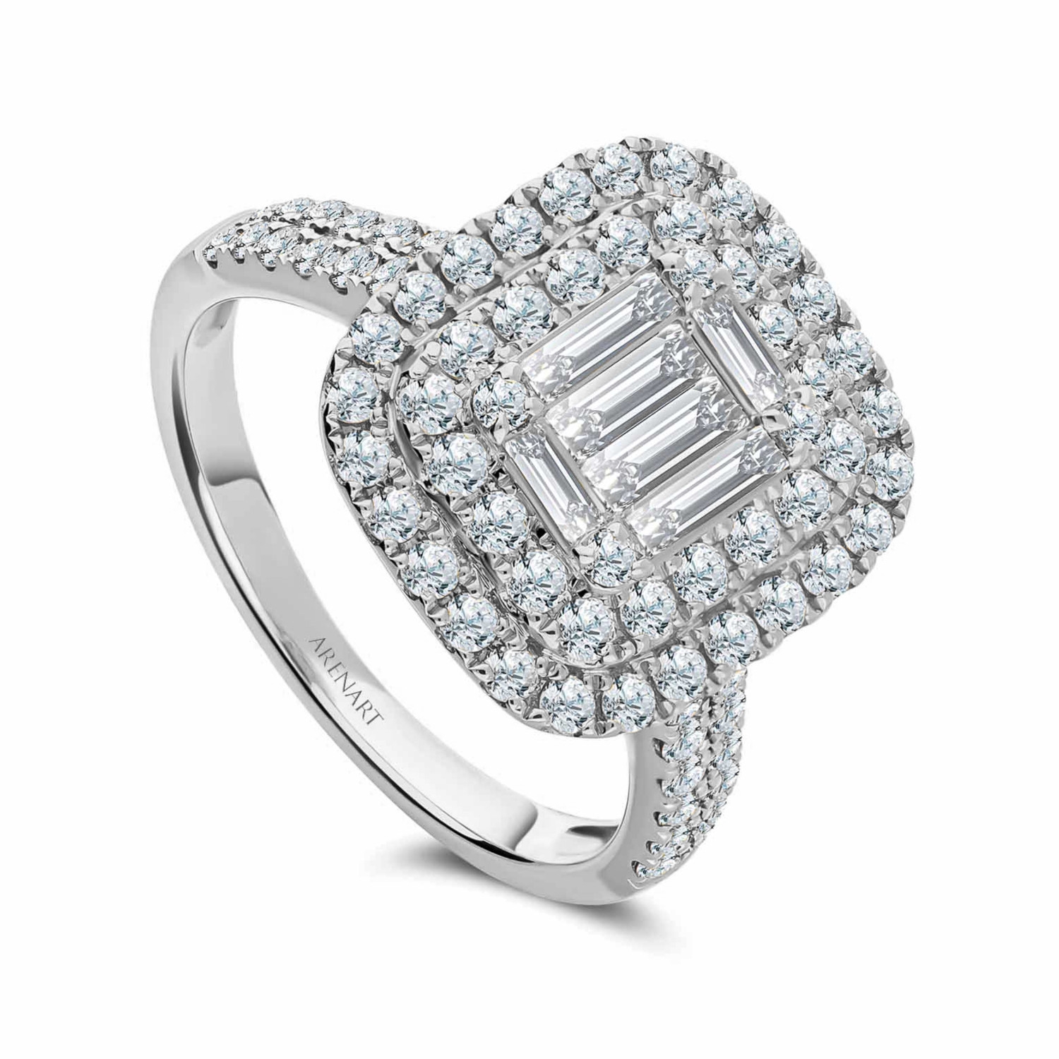 Pierścionek złoty z diamentami 1,36ct, złoto białe