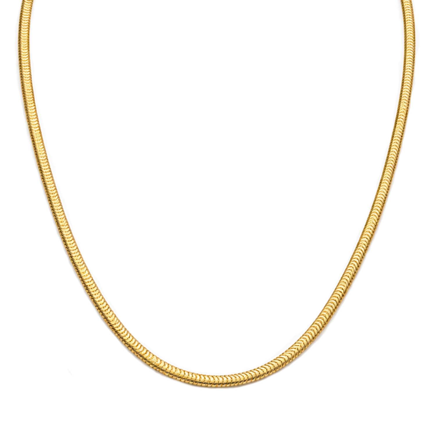 Naszyjnik snake taśma 42 cm, żółte złoto