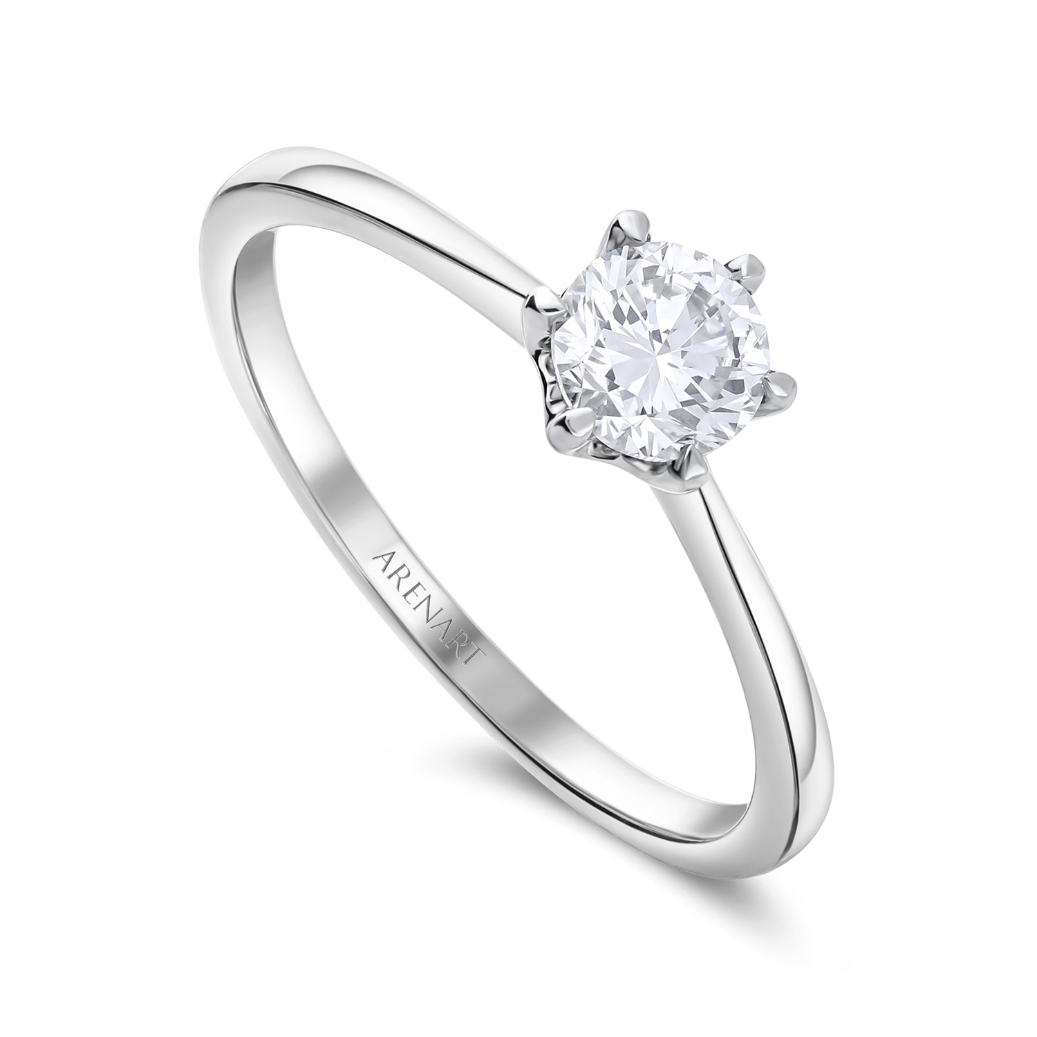 Zaręczynowy złoty pierścionek z diamentem 0,5ct, certyfikat GIA