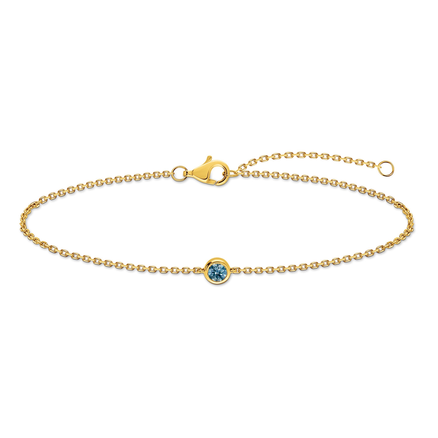 Bransoletka z niebieskim diamentem, żółte złoto 585