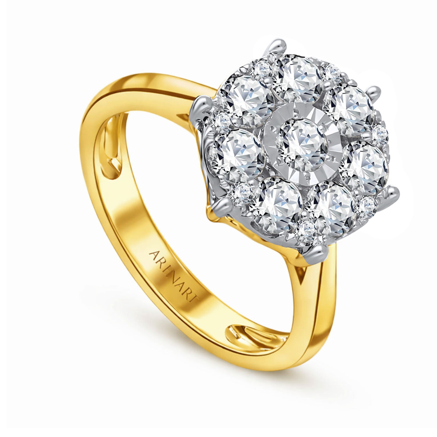 Złoty pierścionek z diamentami 1,13ct, żółte złoto