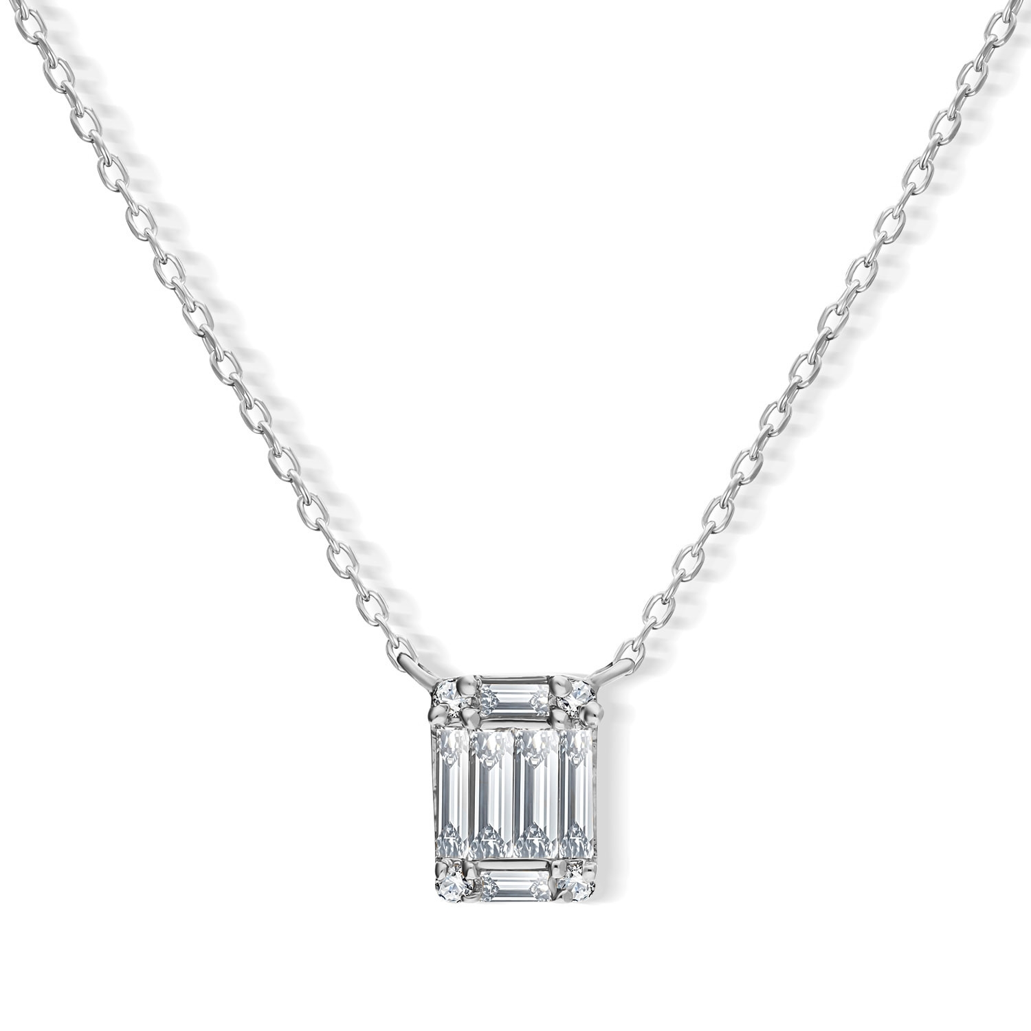 Naszyjnik złoty z diamentami 0,27ct, złoto białe