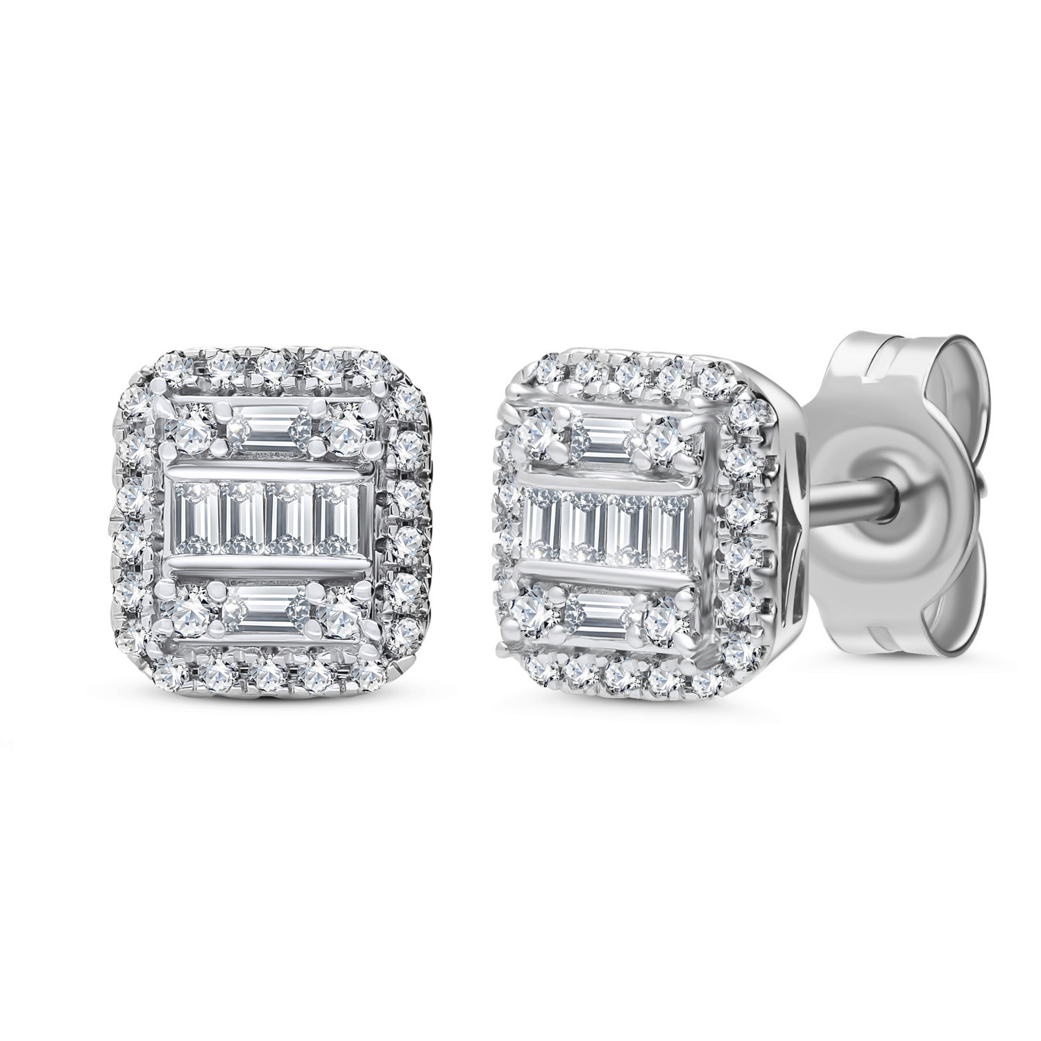 Złote kolczyki z diamentami 0,26ct na sztyft SAE05073-W-S