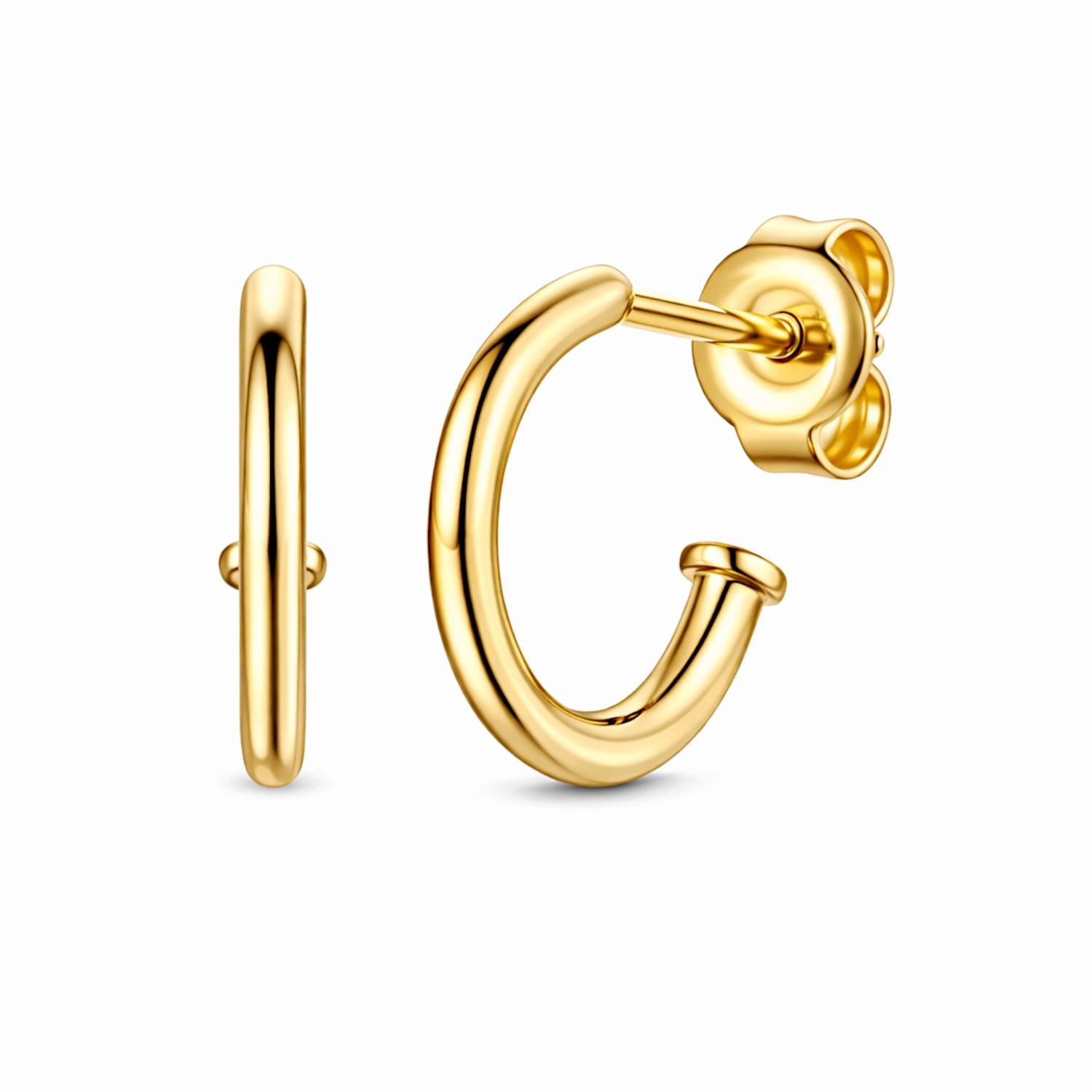 Złote kolczyki koła , żółte złoto próby 375