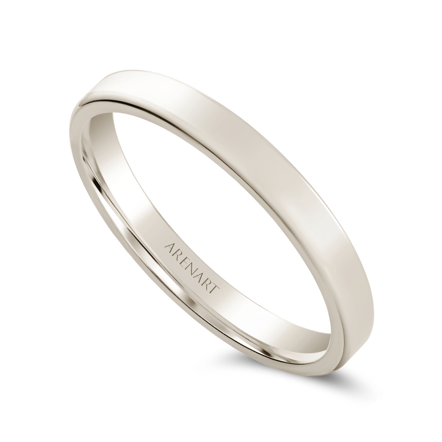 Męska złota obrączka 3 mm, złoto białe nierodowane 585