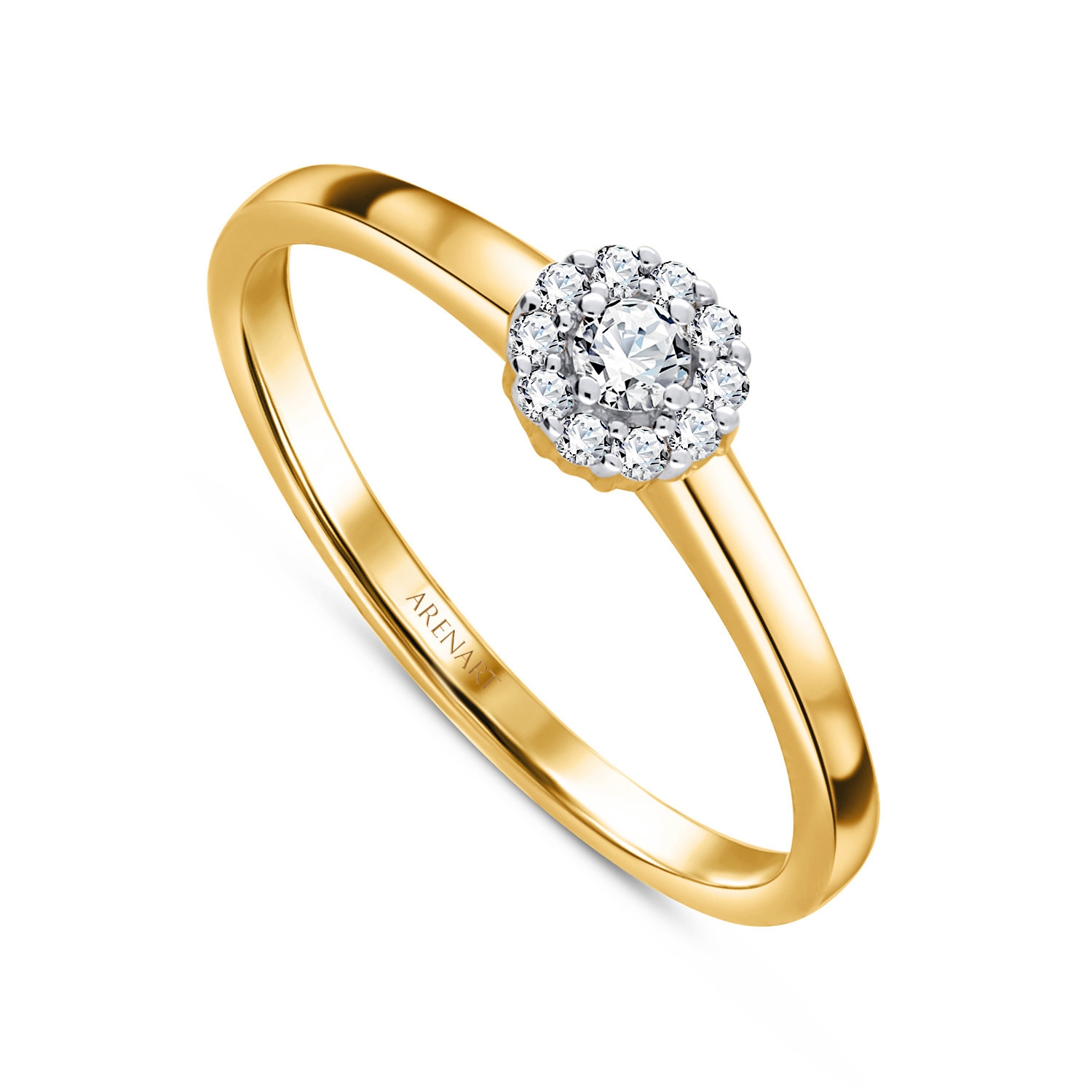 Pierścionek z diamentami, złoto żółte R09001-Y