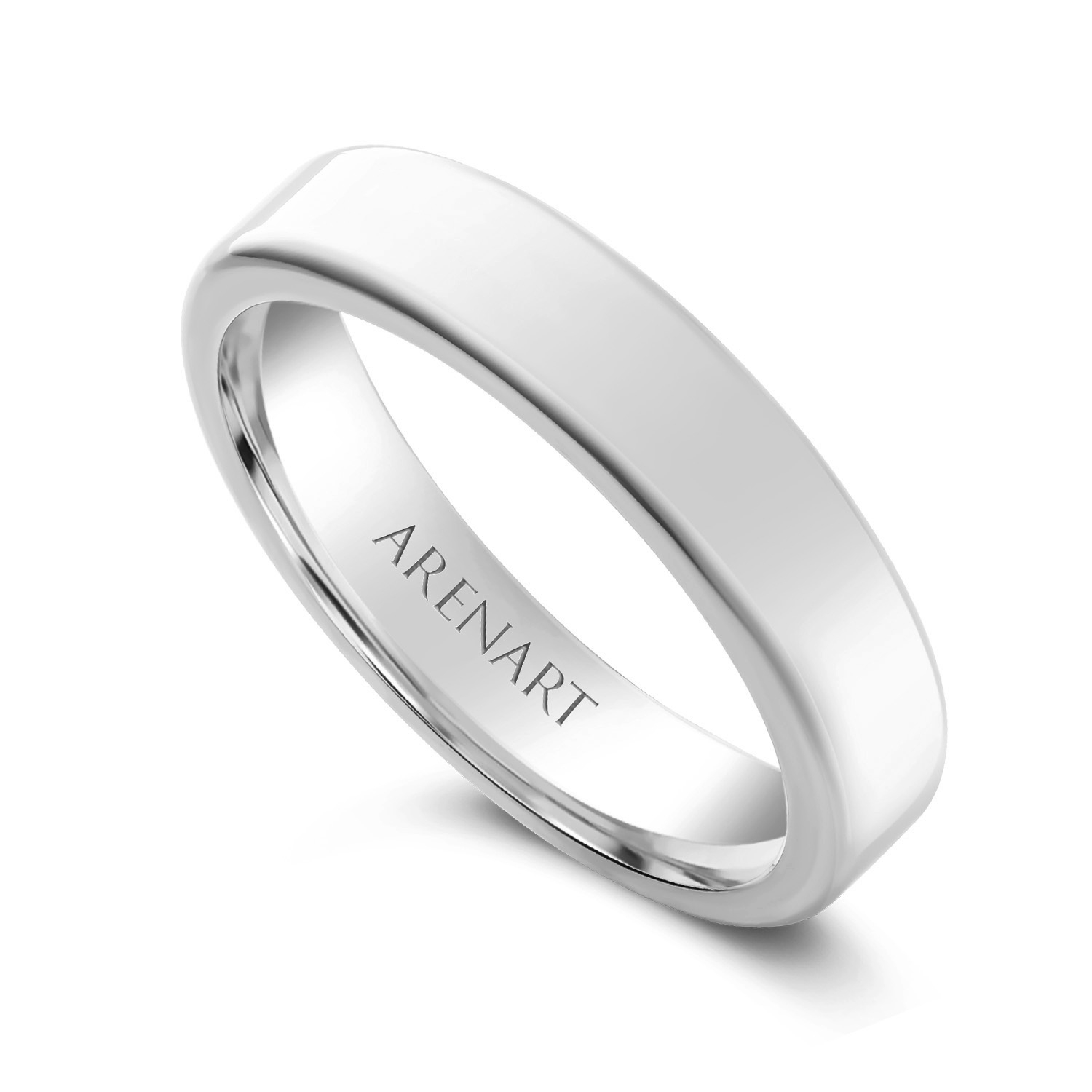 Męska złota obrączka 4 mm, białe złoto 585