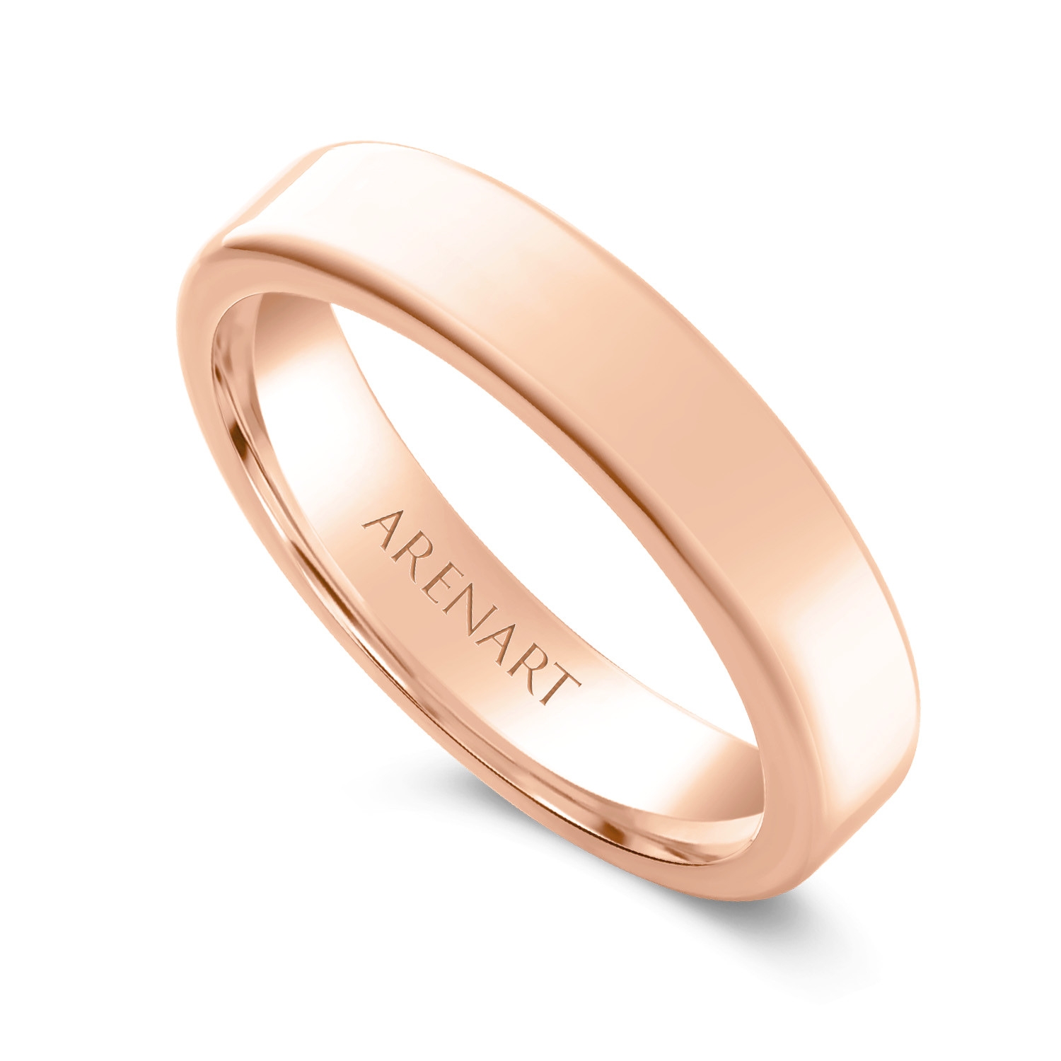 Męska złota obrączka 4 mm, różowe złoto 585