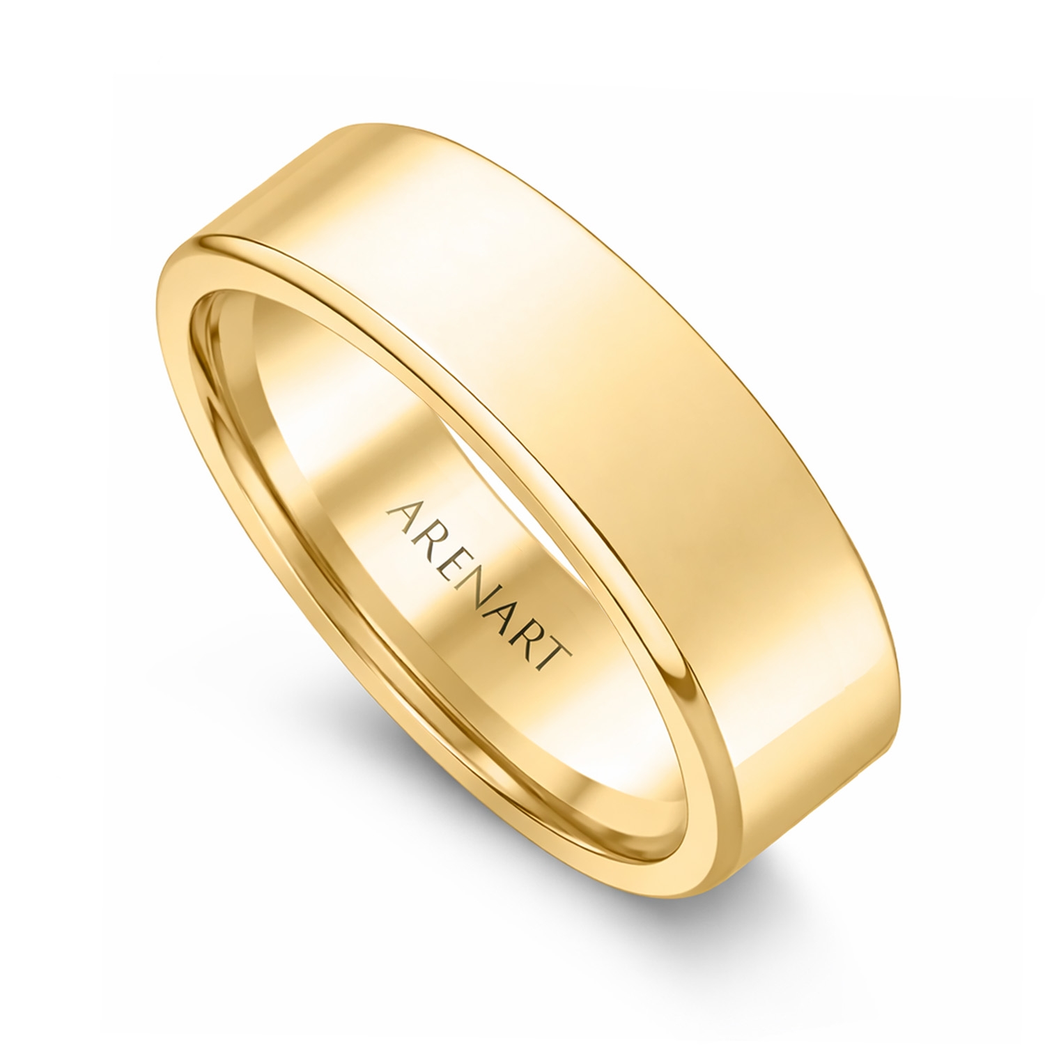 Damska złota obrączka 6 mm, trapezowa