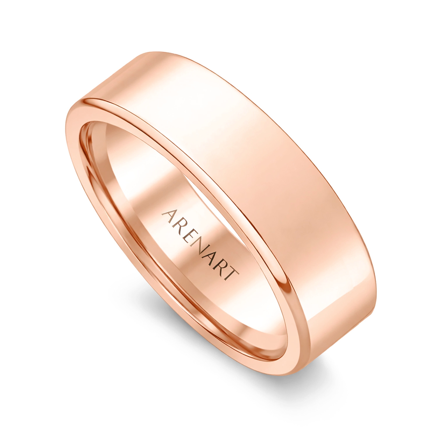 Męska złota obrączka 5 mm, różowe złoto 585