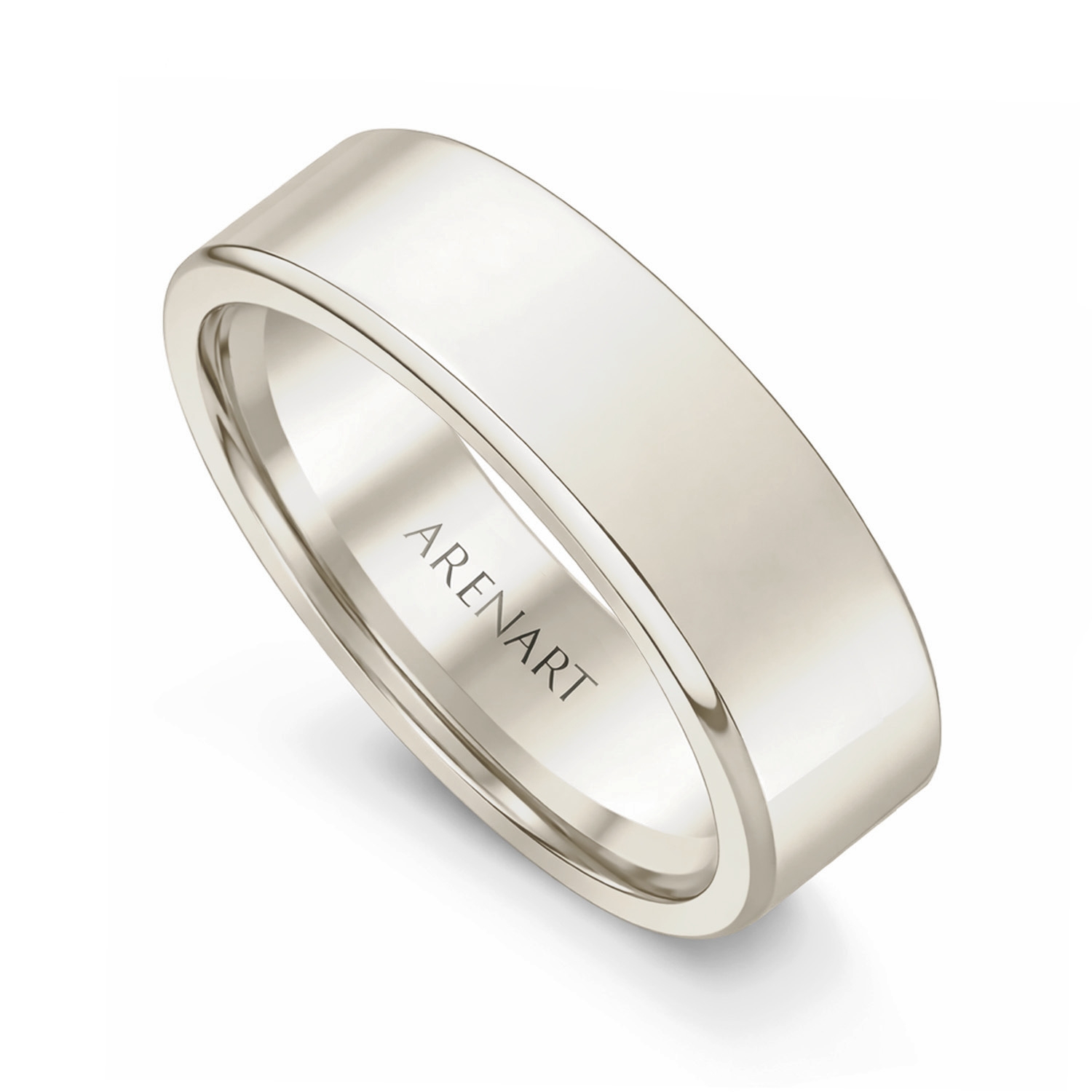 Męska złota obrączka 5 mm, białe nierodowane złoto 585