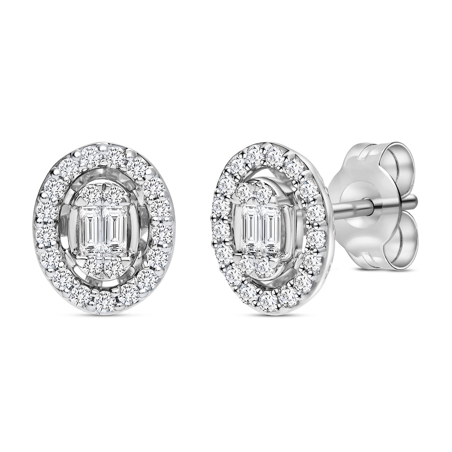 Kolczyki złote z diamentami 0,34ct, złoto białe