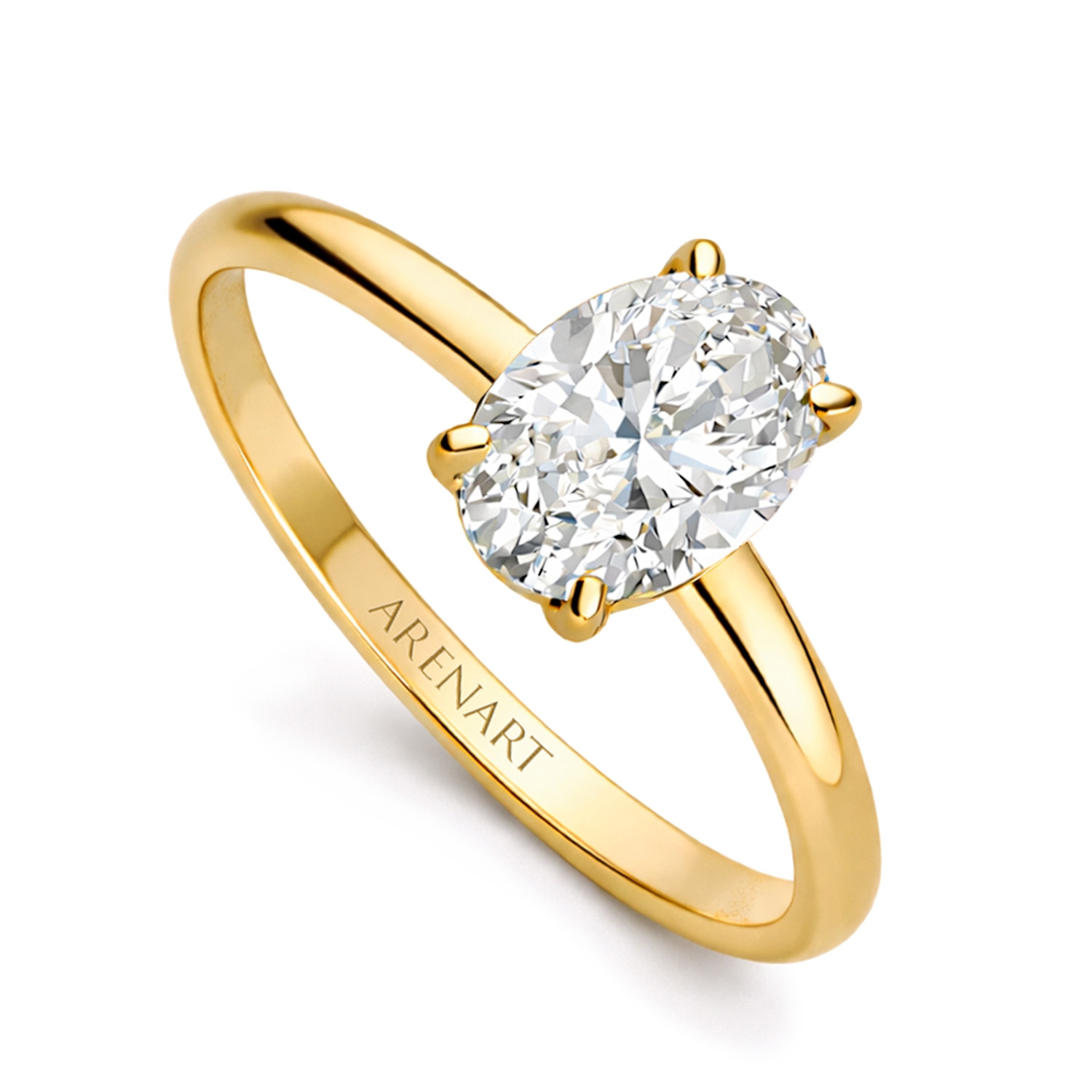 Pierścionek zaręczynowy z diamentem 1,01ct, żółte złoto 585