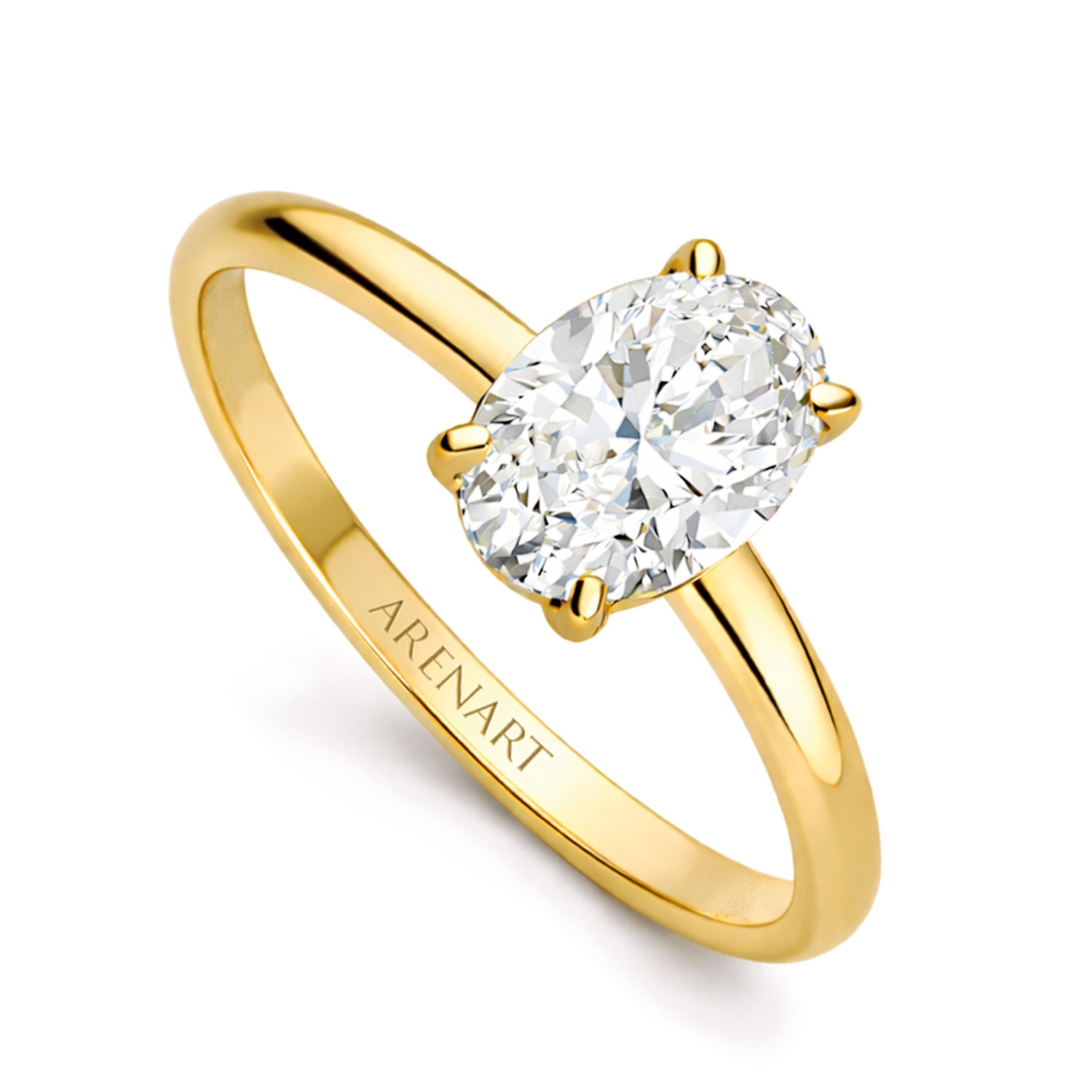 Pierścionek zaręczynowy z diamentem 1,01ct, żółte złoto 585