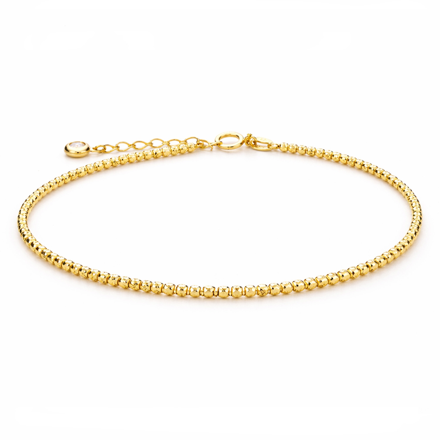Bransoletka złote kuleczki nacinane, żółte złoto