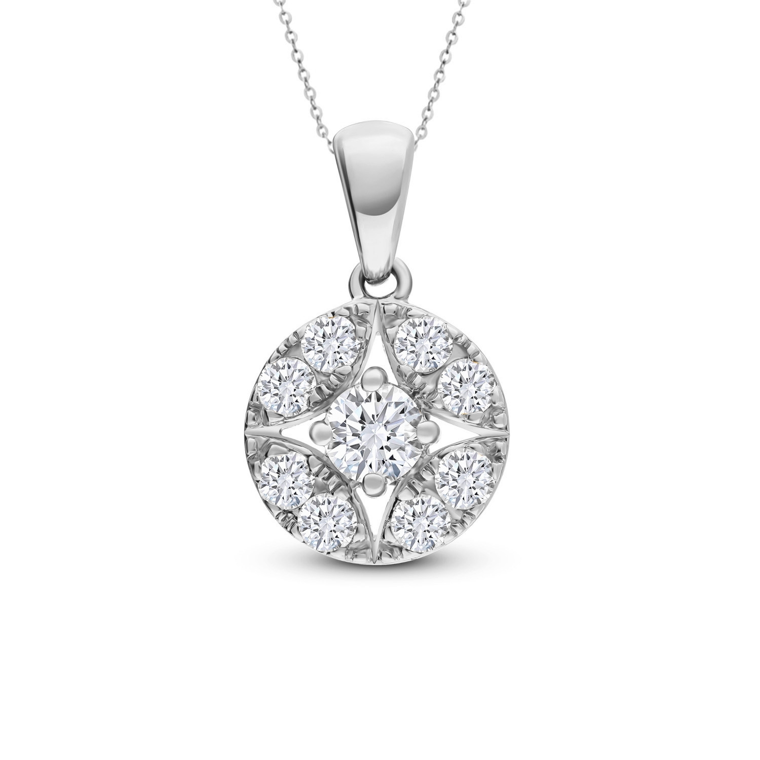 Złota zawieszka z diamentami 0,44ct, złoto białe