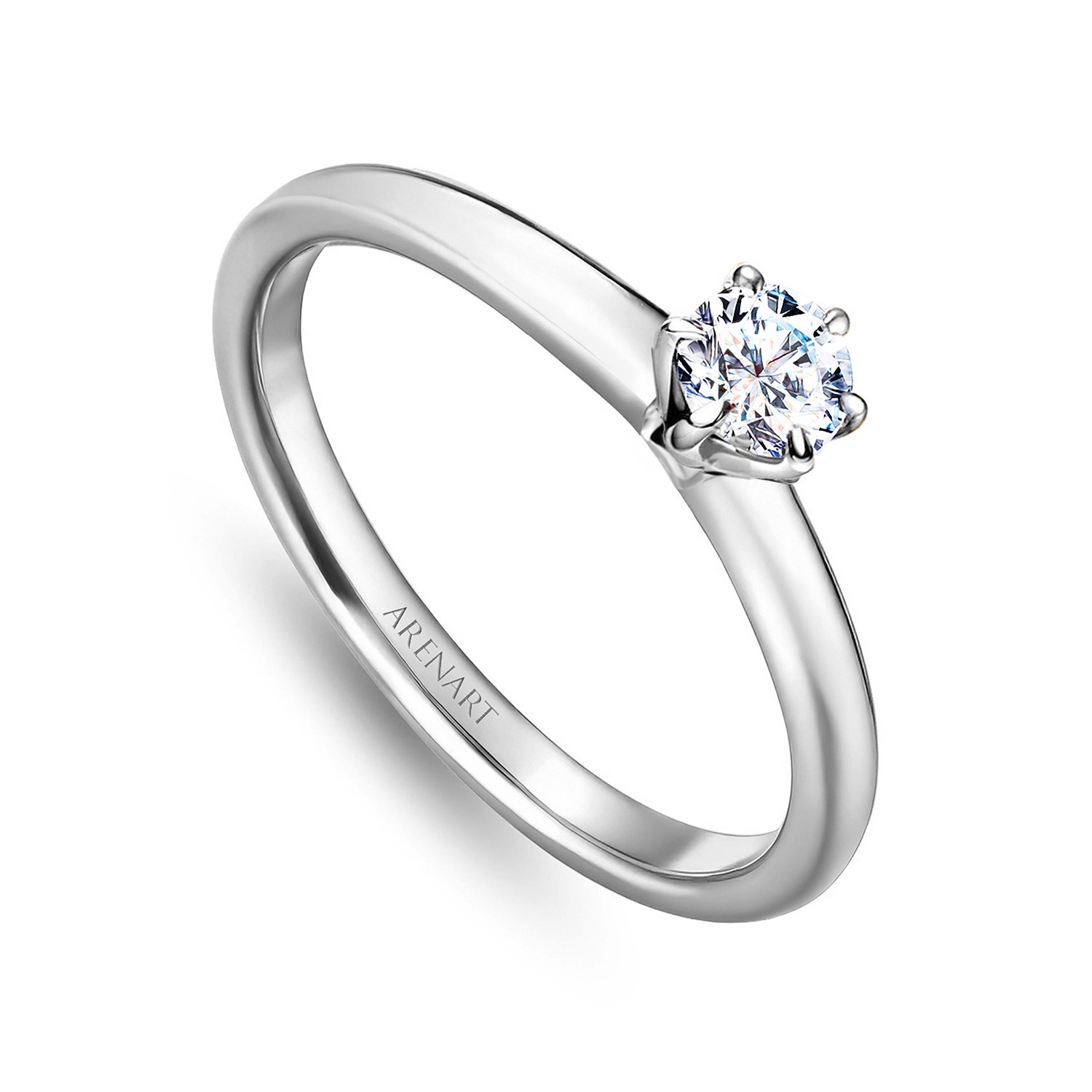 Pierścionek z diamentem 0,20ct, zaręczynowy, białe złoto