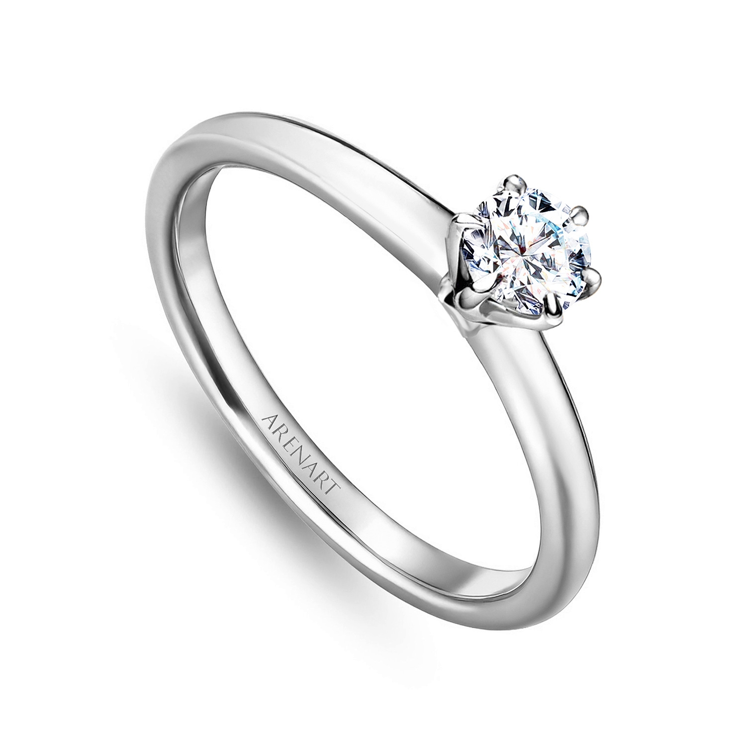 Pierścionek z diamentem 0,25ct, białe złoto