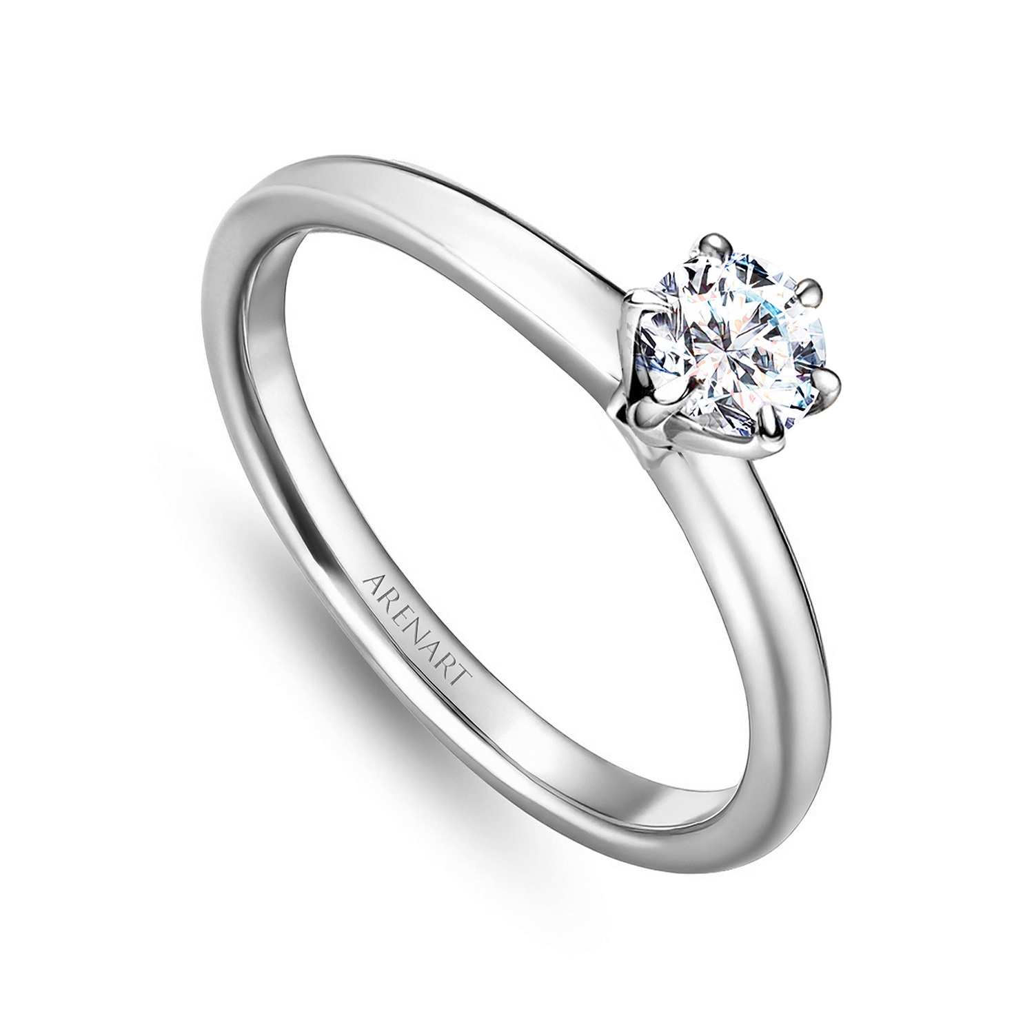 Pierścionek złoty z diamentem 0,30ct, białe złoto