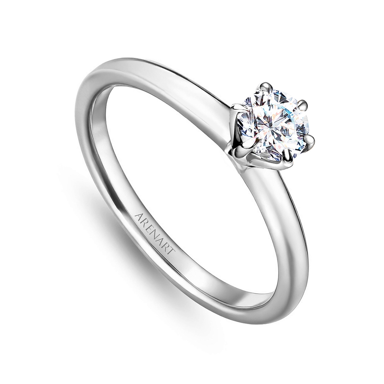 Pierścionek złoty z diamentem 0,35ct, białe złoto