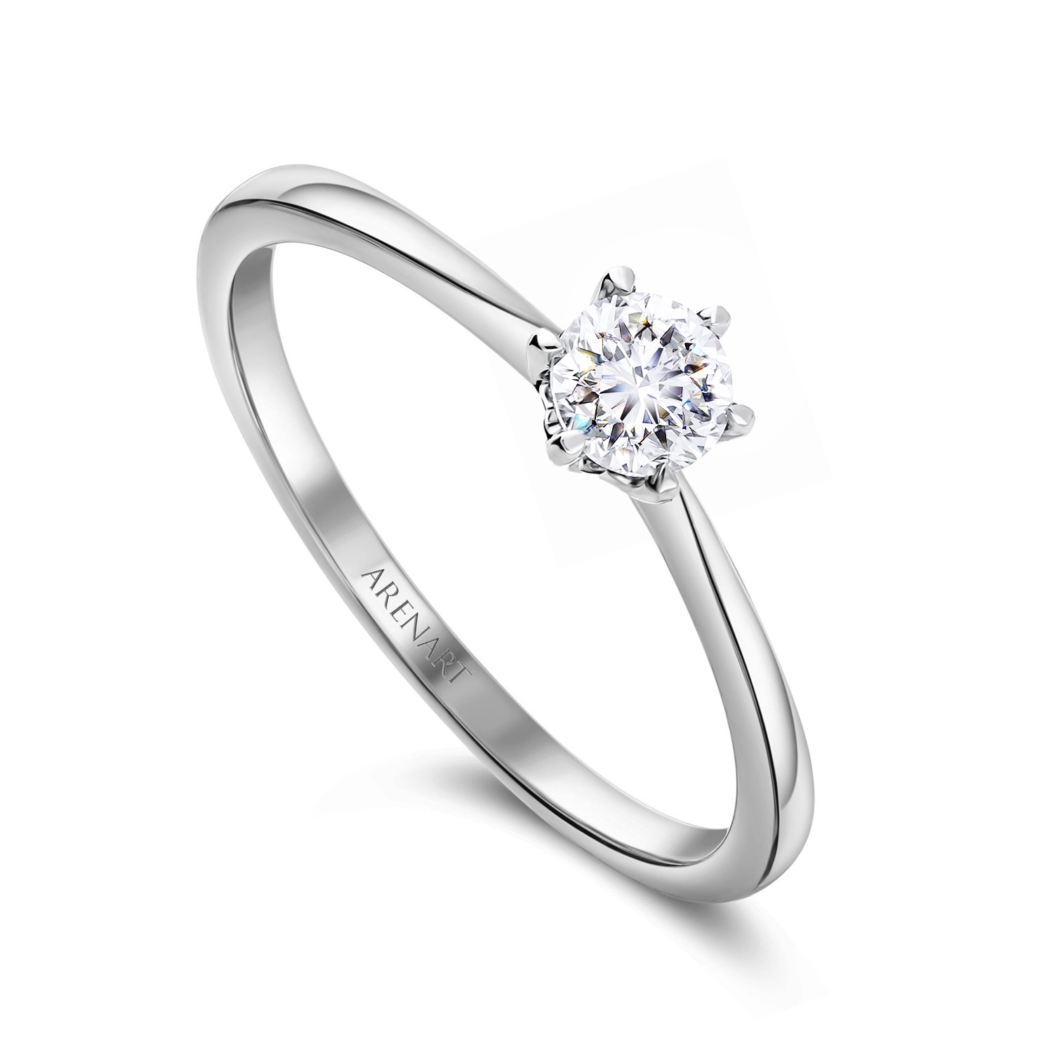 Pierścionek z diamentem 0,20ct, białe złoto