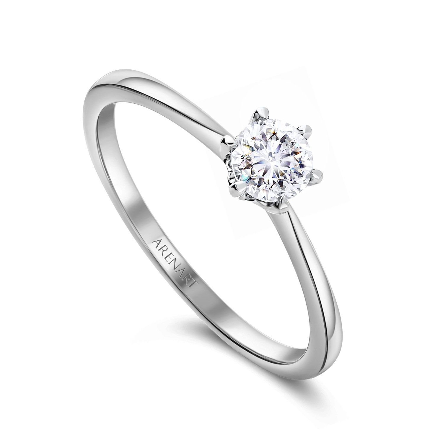 Pierścionek z diamentem 0,40ct, białe złoto R07767-W