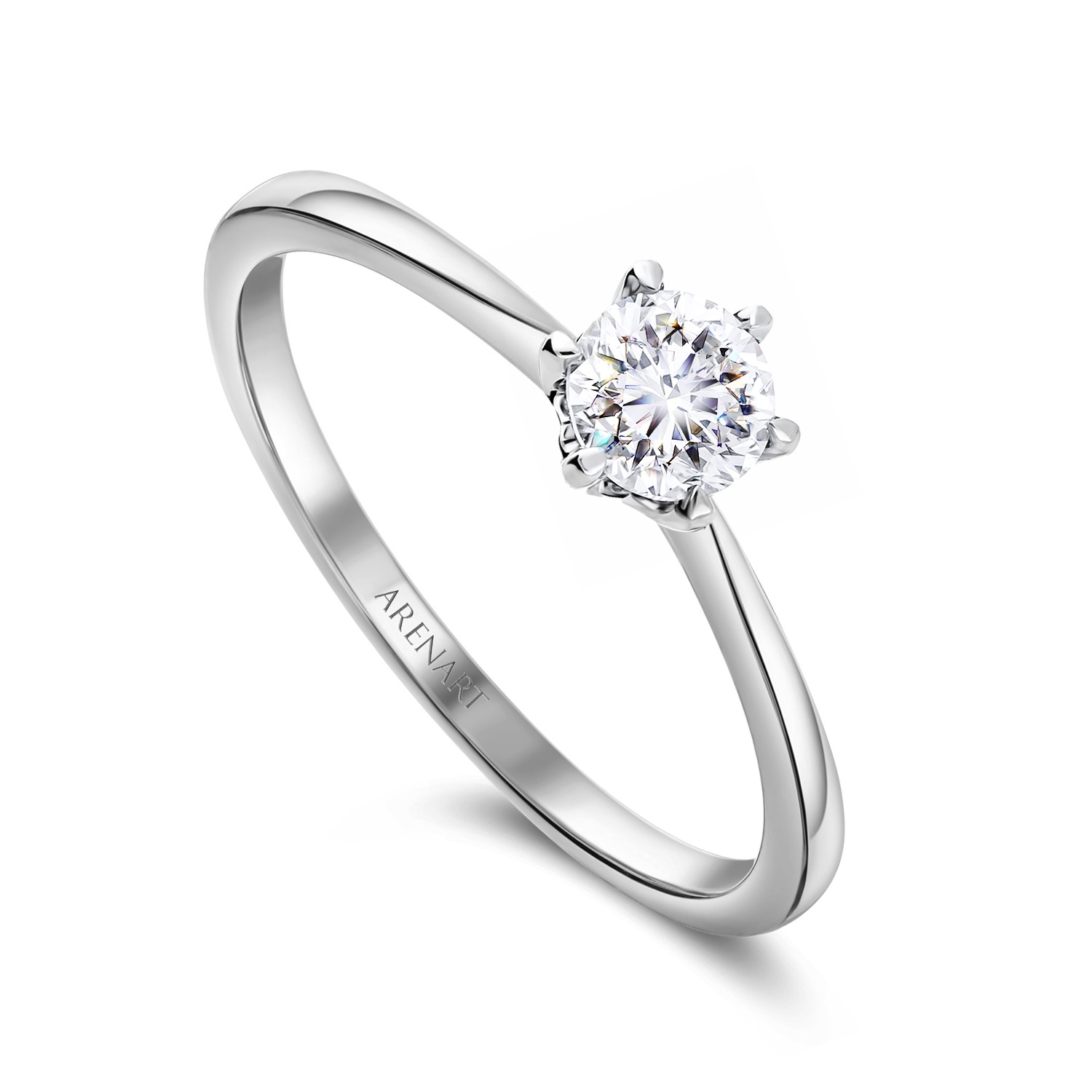 Pierścionek z diamentem 0,40ct, białe złoto R07767-W