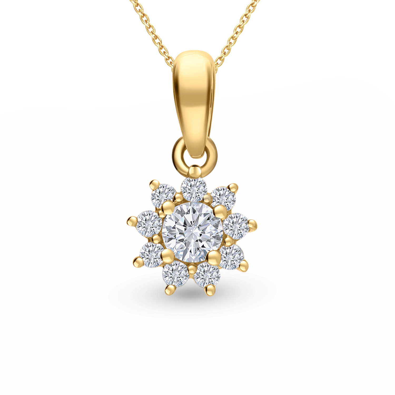 Złota zawieszka z diamentami 0,13ct, złoto żółte