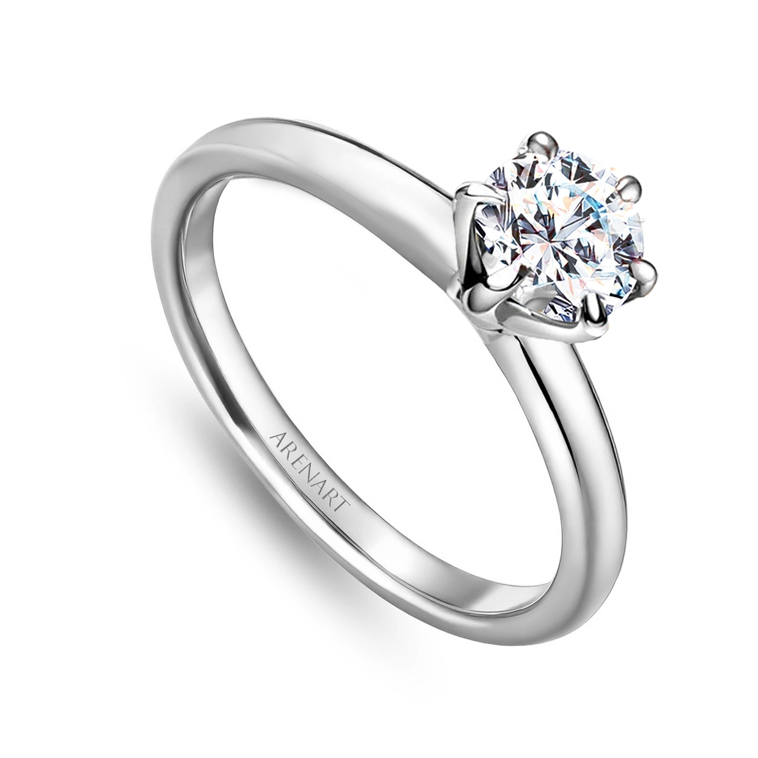 Pierścionek z diamentem 0,60ct, G/SI1, w platynie 950, z certyfikat GIA