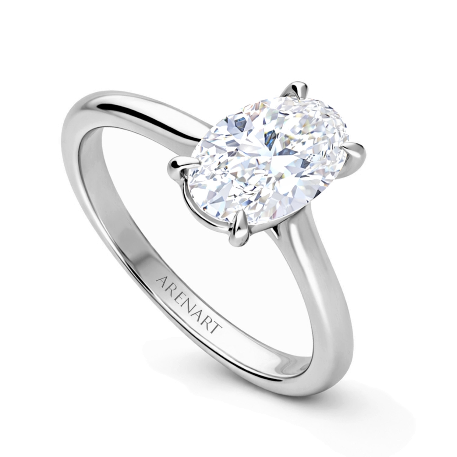 Pierścionek z diamentami laboratoryjnymi 1,56ct, E/VS2, certyfikat IGI, złoto białe