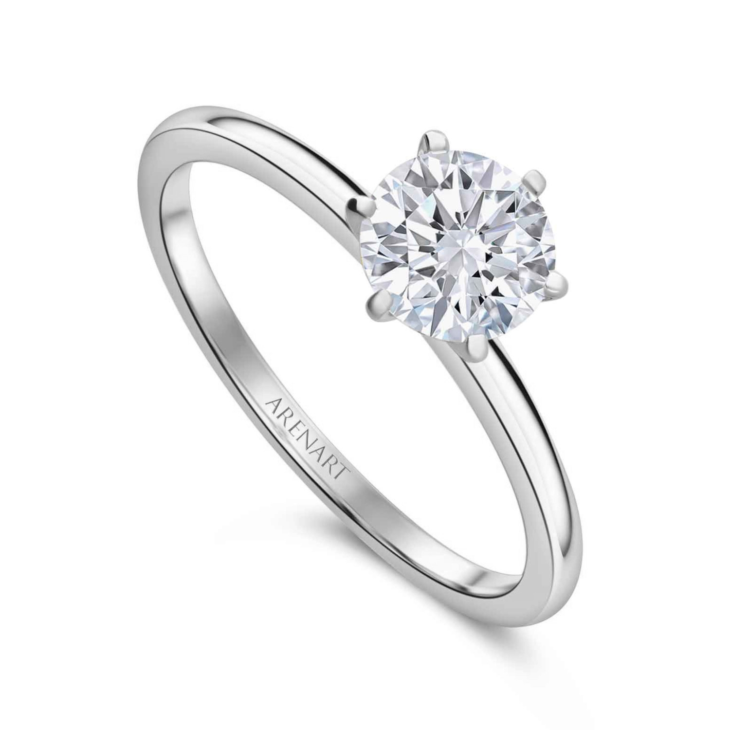 Pierścionek zaręczynowy z białego złota z diamentem laboratoryjnym 1ct