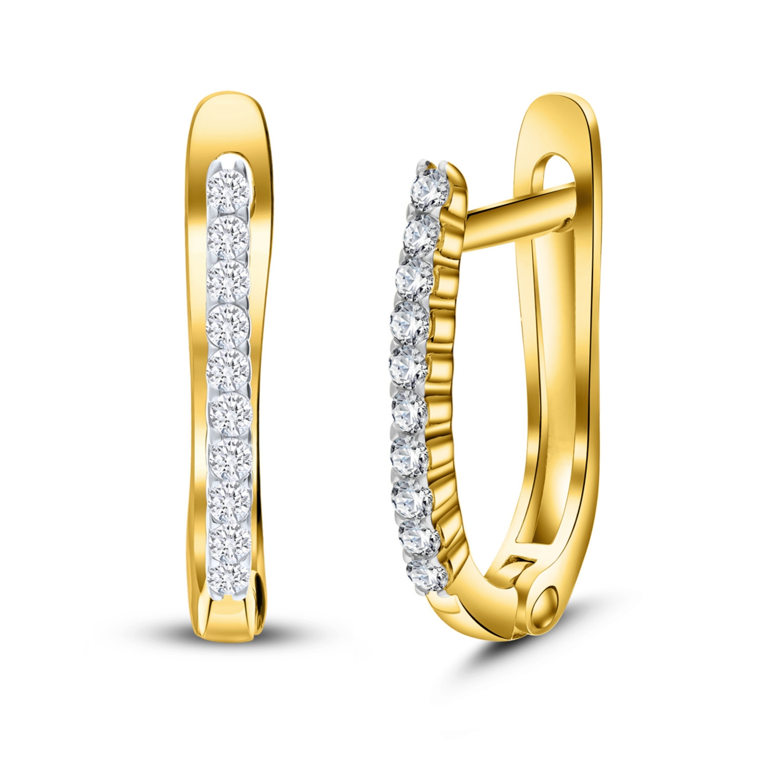 Kolczyki złote z cyrkoniami, żółte złoto