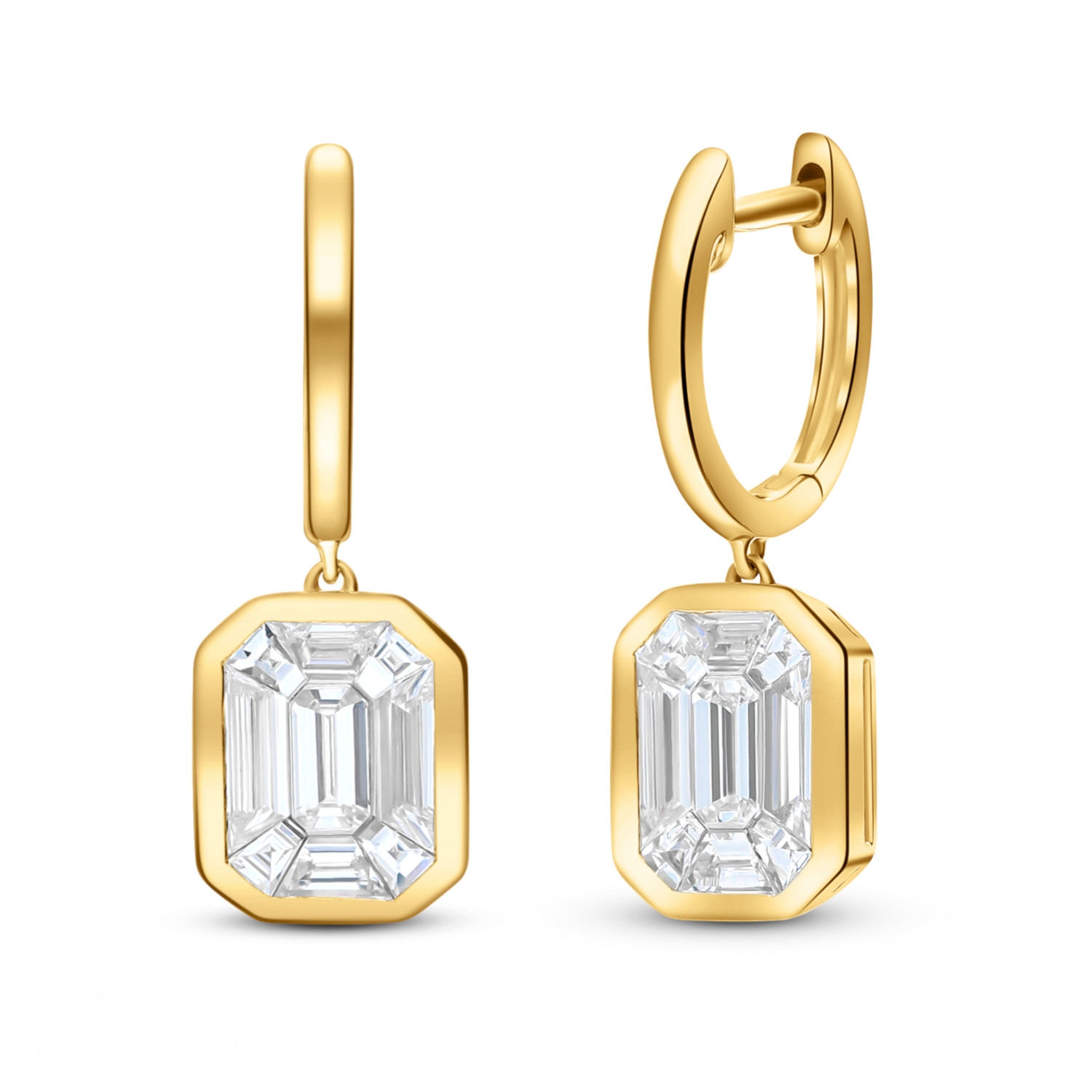 Kolczyki wiszące z diamentami 1,21ct, żółte złoto