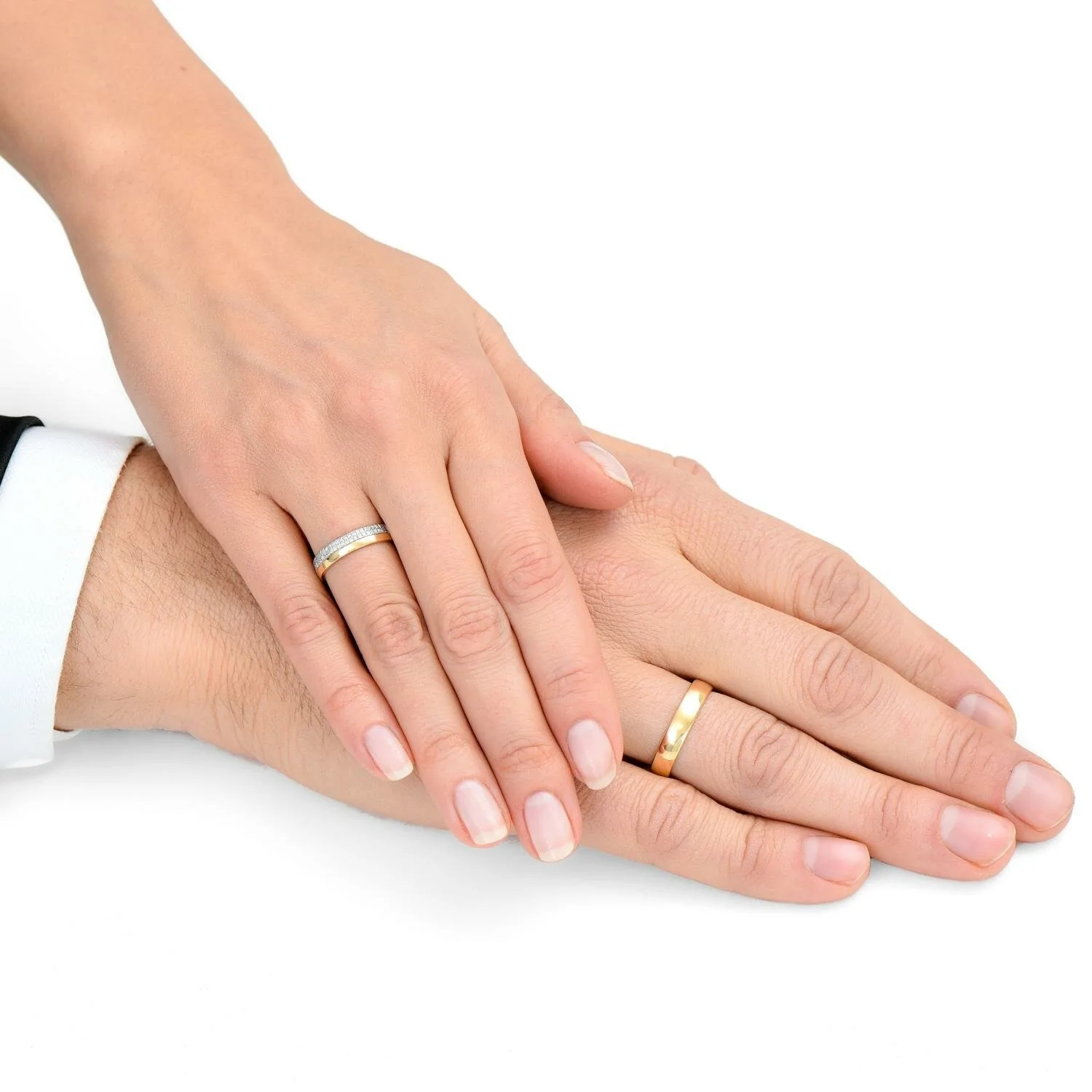 Obrączka damska, żółte złoto, diamenty, 4 mm Obrączka damska, żółte złoto, diamenty, 4 mm