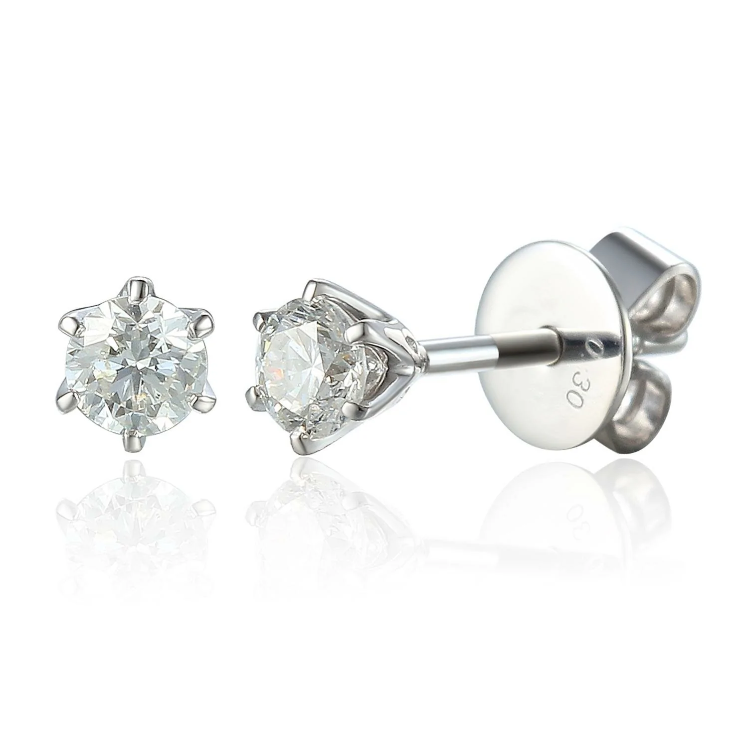 Kolczyki z diamentami 0,30ct, białe złoto