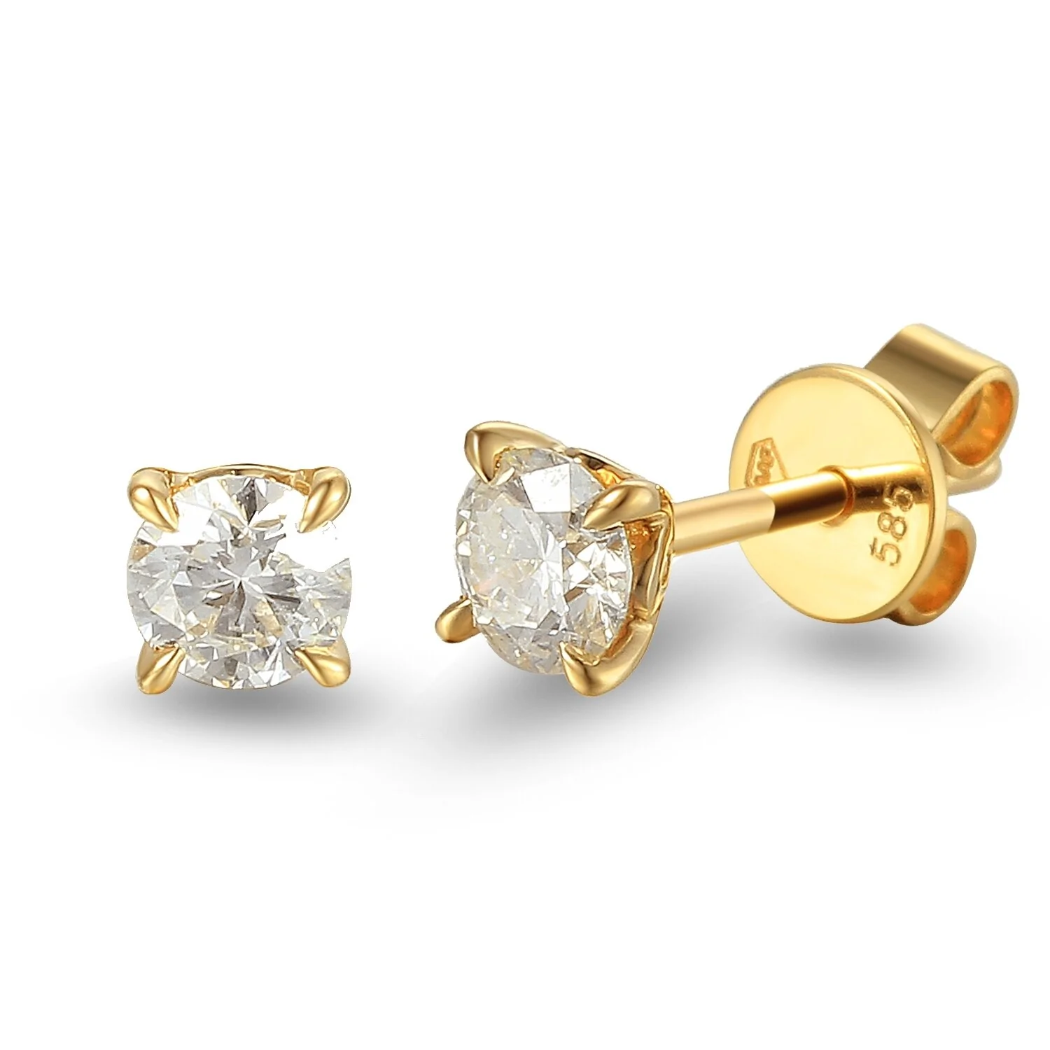 Kolczyki z diamentami 0,47ct, żółte złoto